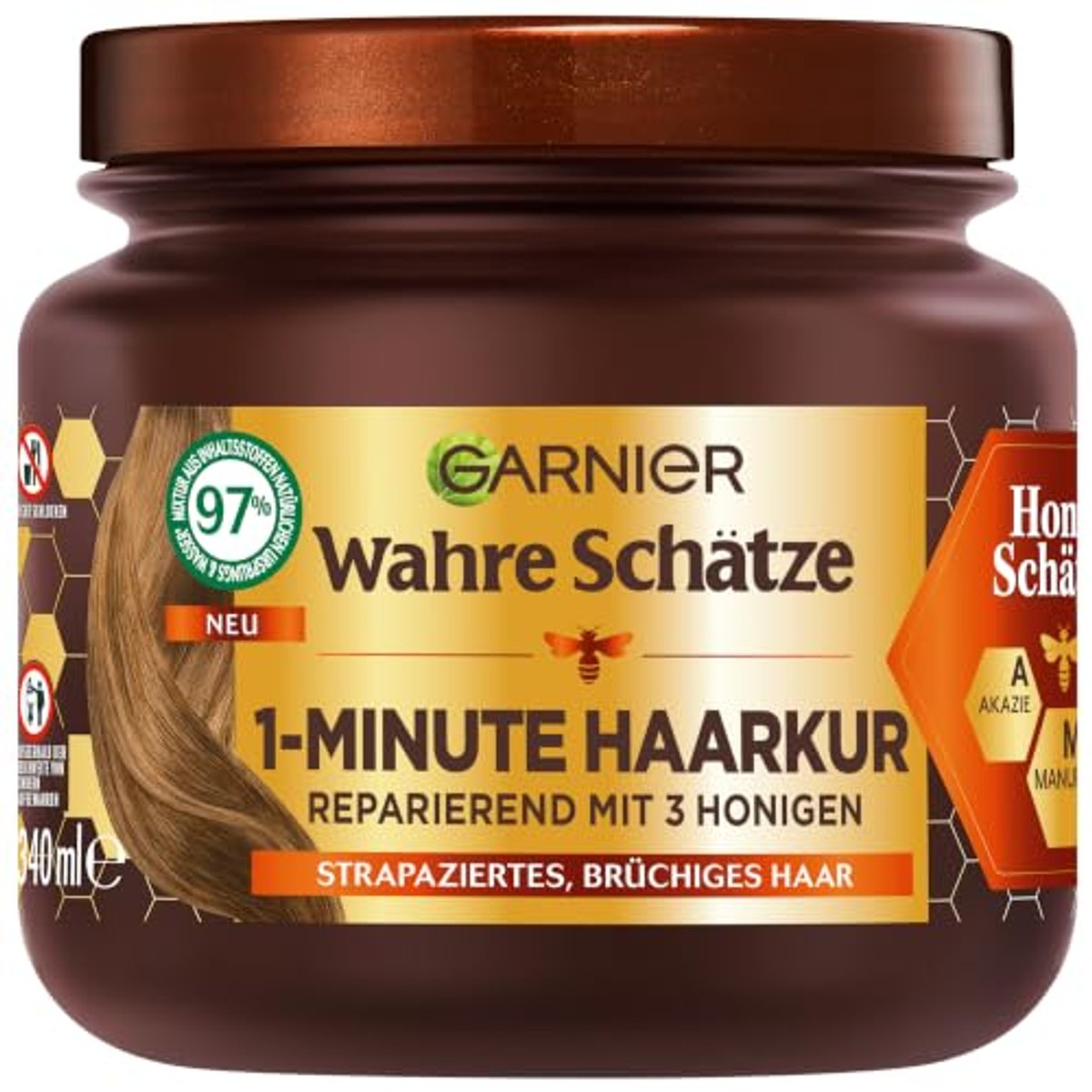 Garnier Echte Schatten Reparerende Haarkuur 1 Minuut 3 x 340 ml - Voordeelverpakking