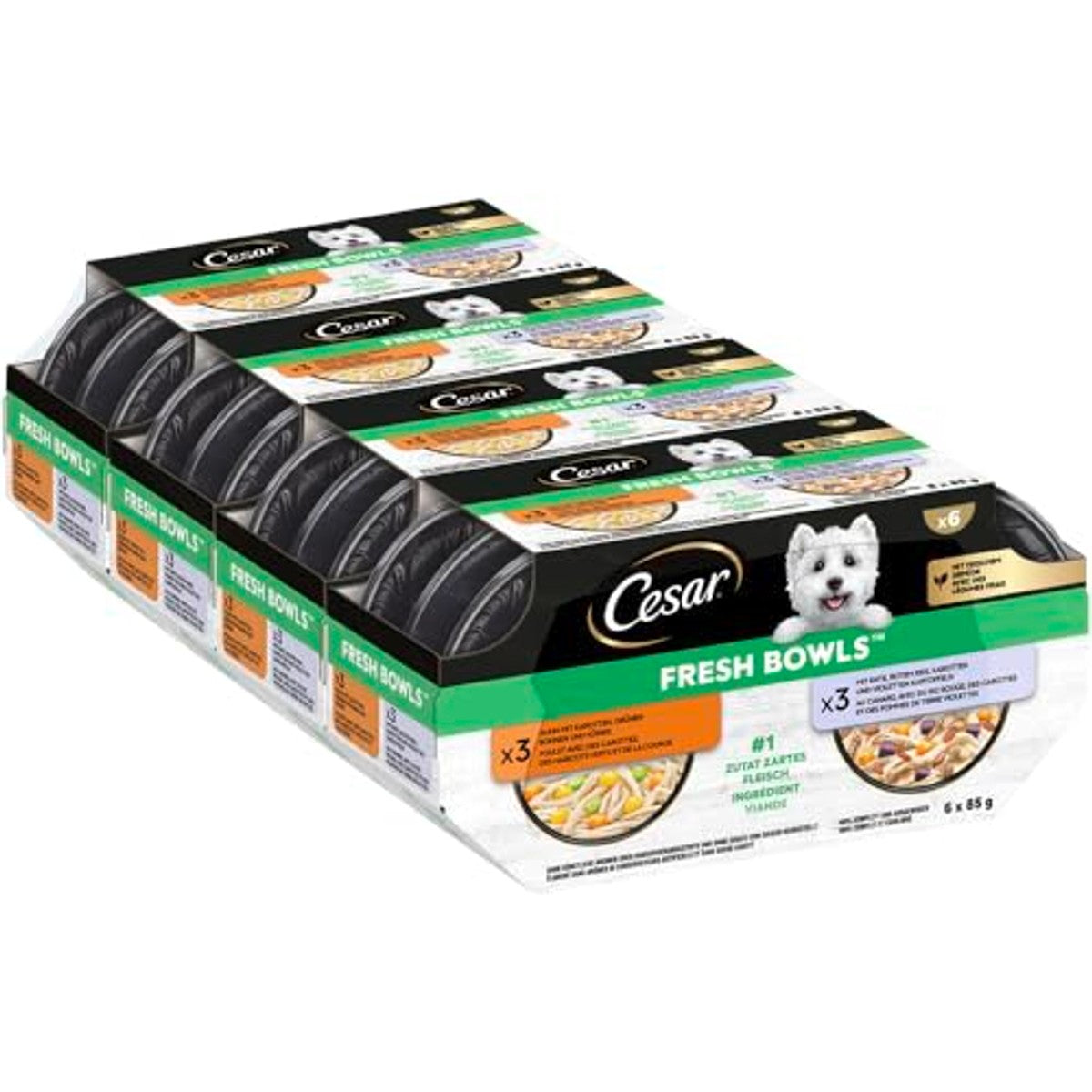 Cesar Gemengde Selectie hondenvoer in saus 4 x 6 x 85 g - 6-pack