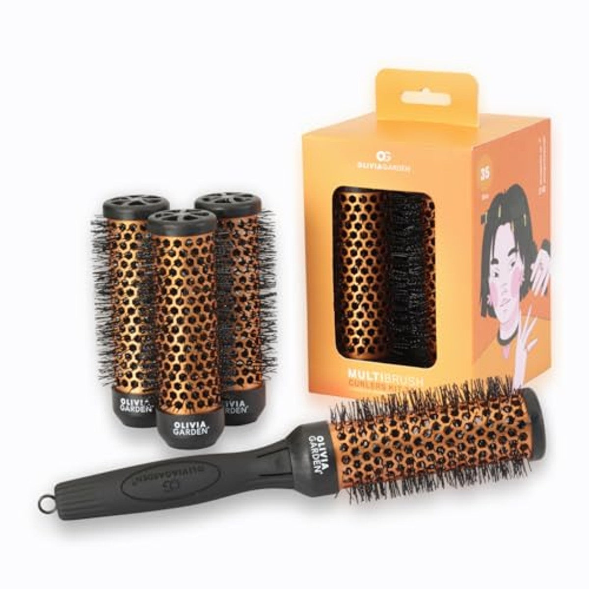 Olivia Garden MultiBrush Curlers Kit, 4 Opzetstukken, Maat 35 - 6-pack – foto 2