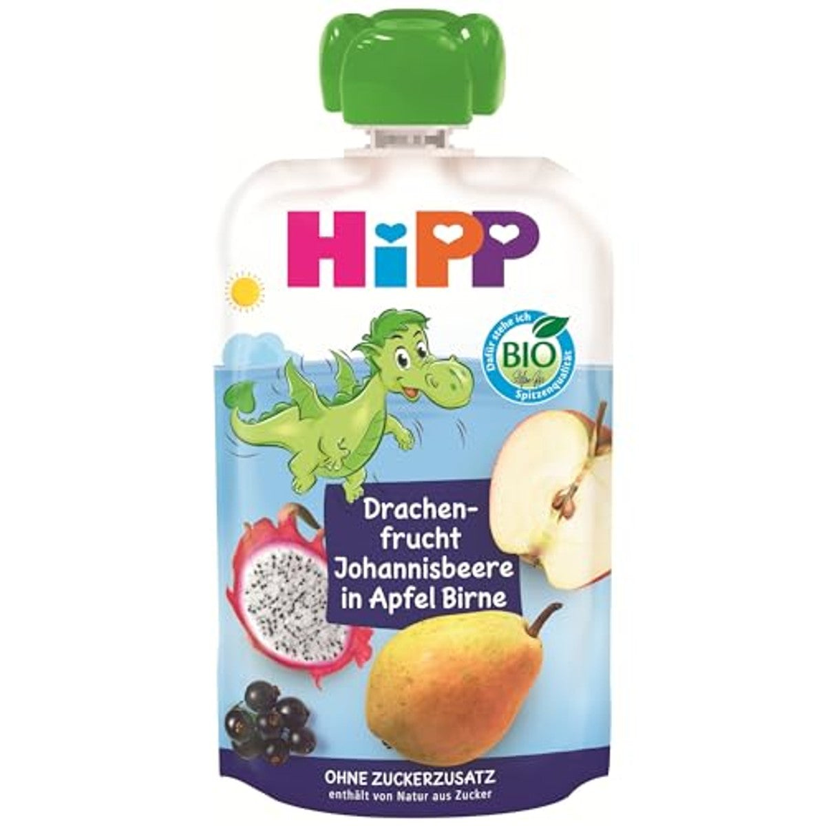 HiPP Bio Quetschie drakenvrucht-bessen in appelpeer, 8 x 100 g – HiPP