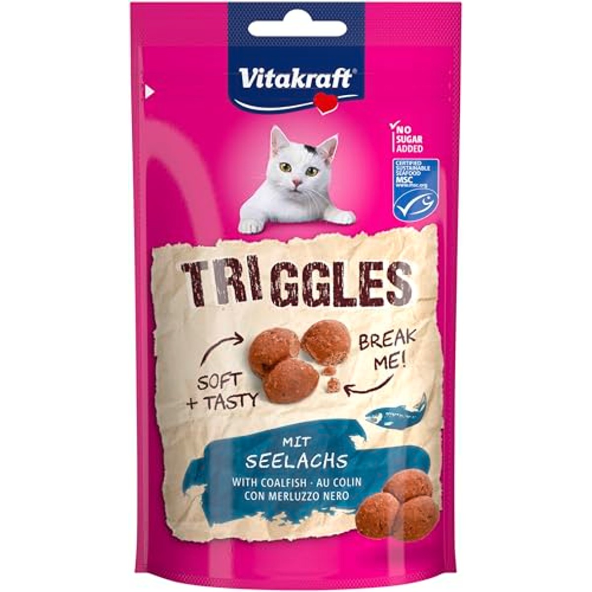 Vitakraft Triggles kattensnack koolvis 1 x 40 g - 3-pack – foto 2