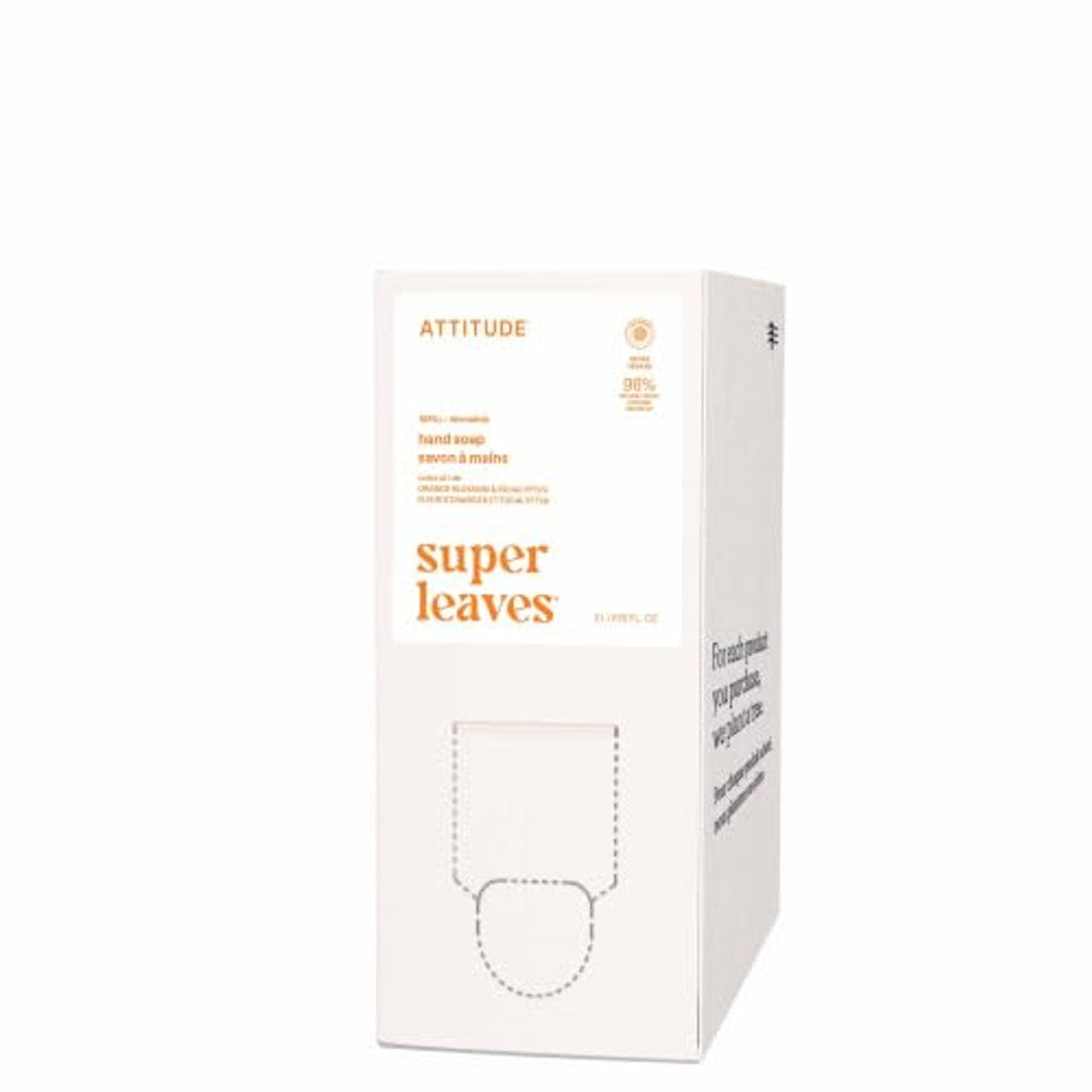 Attitude Vloeibare Handzeep Oranje Bladeren Navulformaat 67,6 fl oz - 3-pack