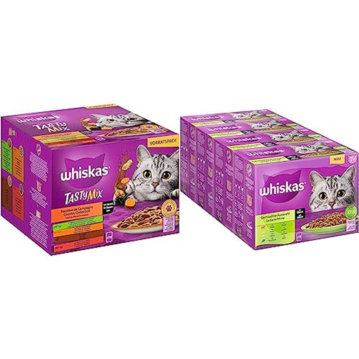 Whiskas kattenvoer Tasty Mix 1+ & Senior 7+ natvoer 72 x 85 g - 3-pack