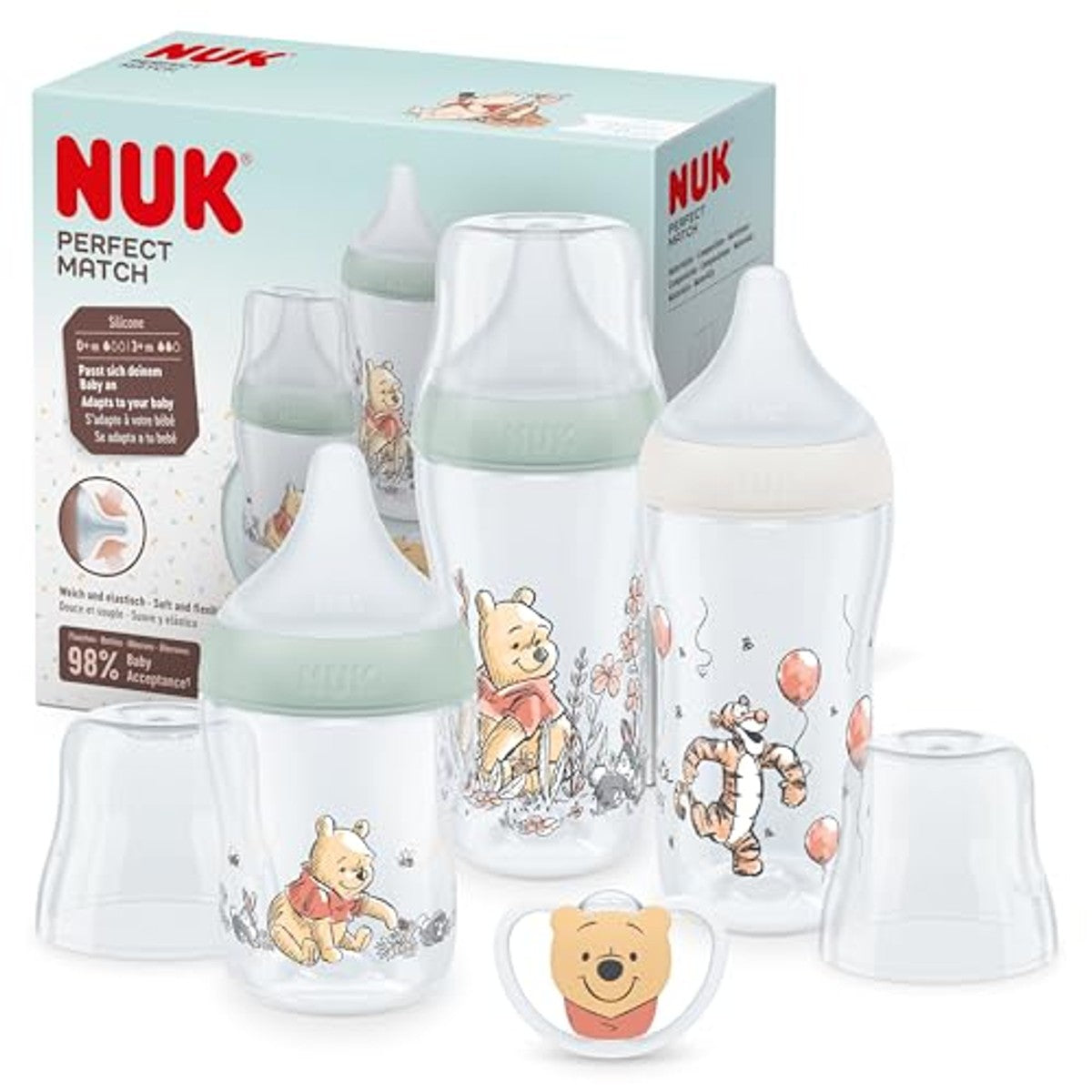 NUK Perfect Match Babyflessenset Winnie de Poeh 4 stuks – NUK