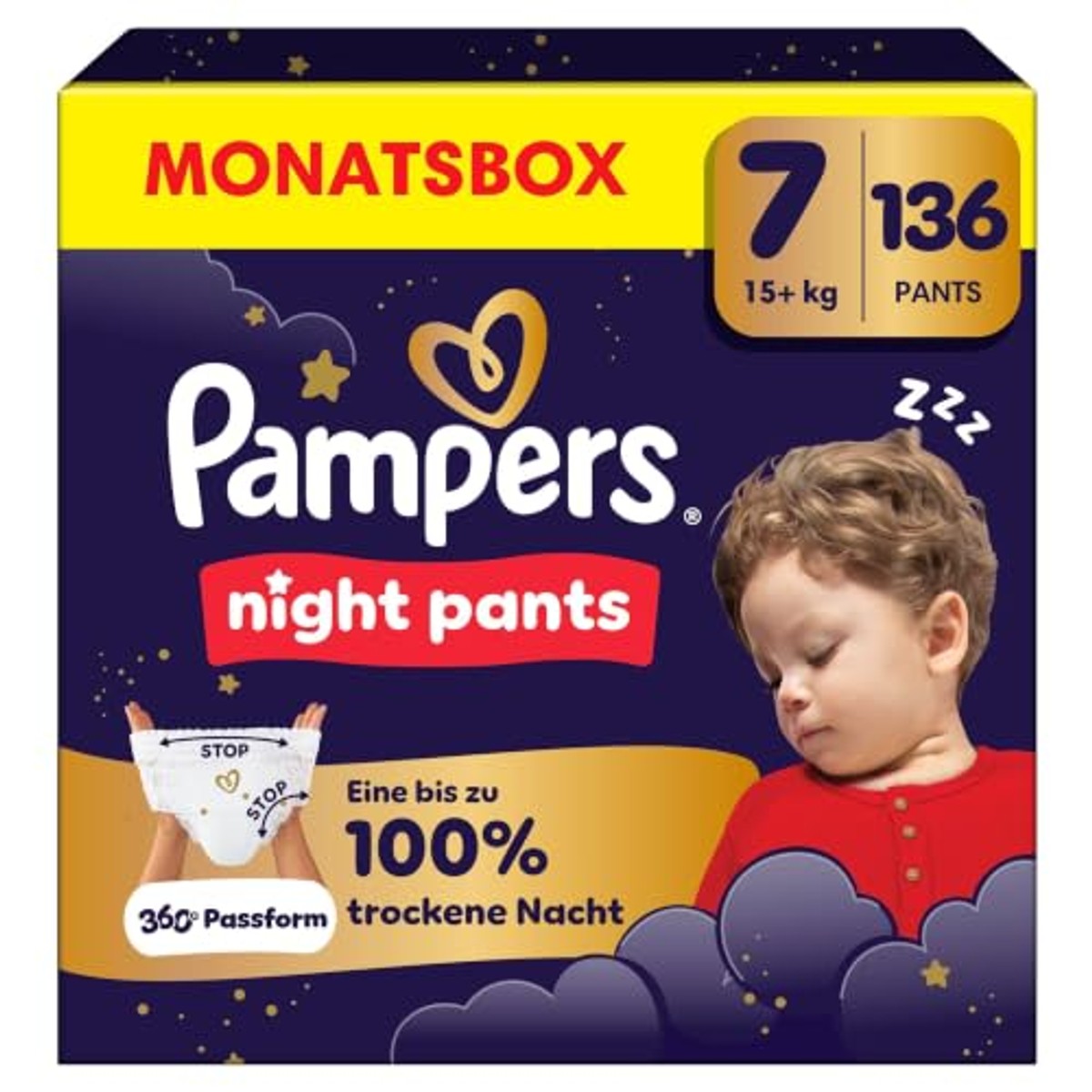 Pampers Night Pants maat 7, 136 luiers, 15 kg + – Pampers