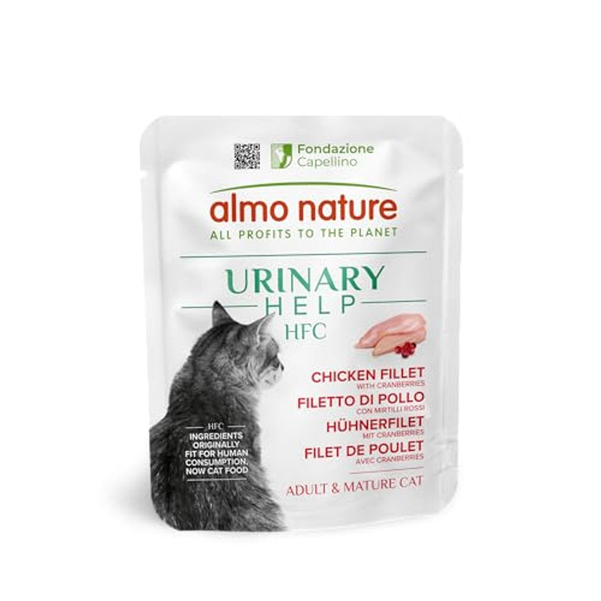 Almo Nature HFC Urinary Help Natvoer voor Katten Kip en Veenbessen 24 x 50 g - 6-pack