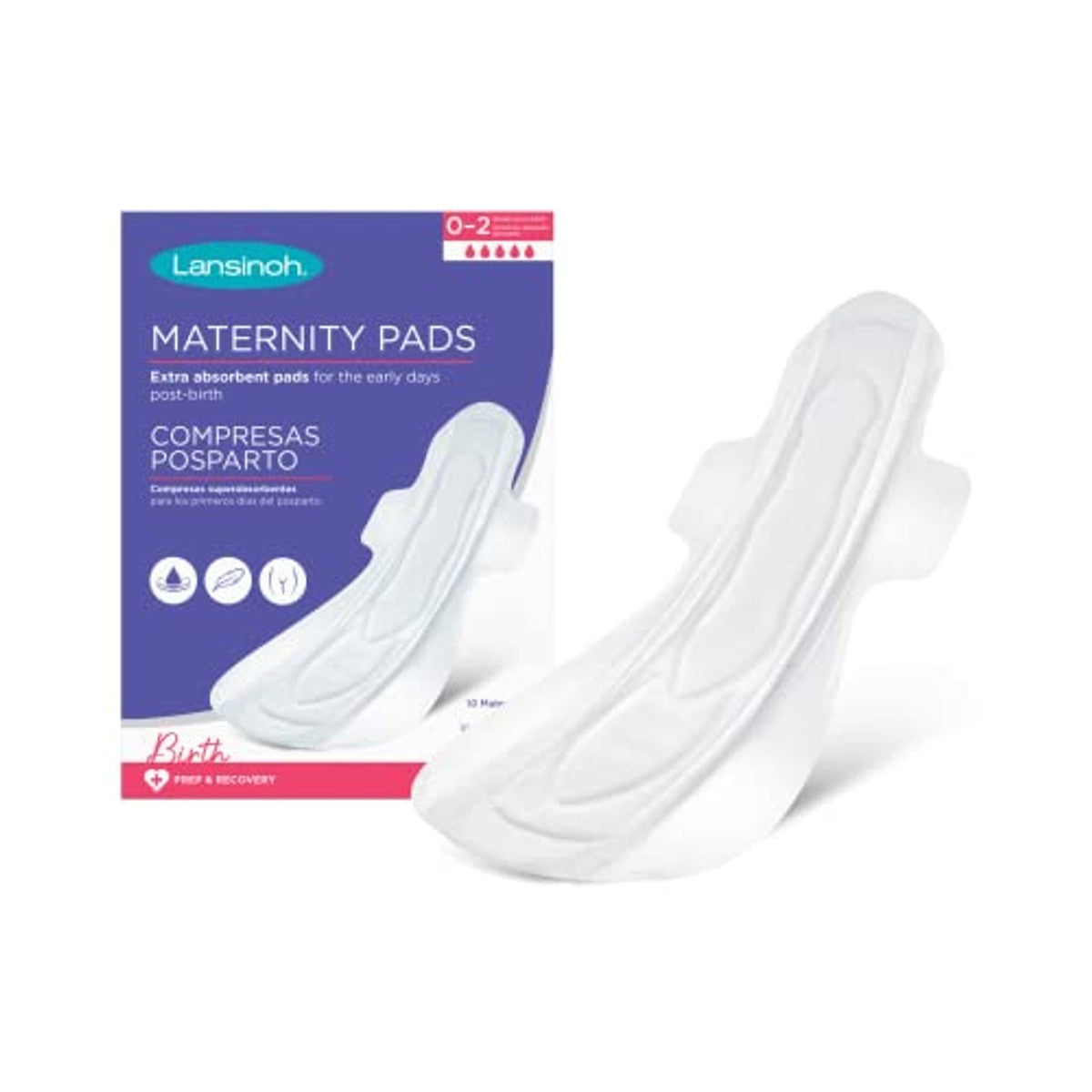 Lansinoh Kraambedverband Extra Absorberend met Vleugels 10 stuks - 3-pack