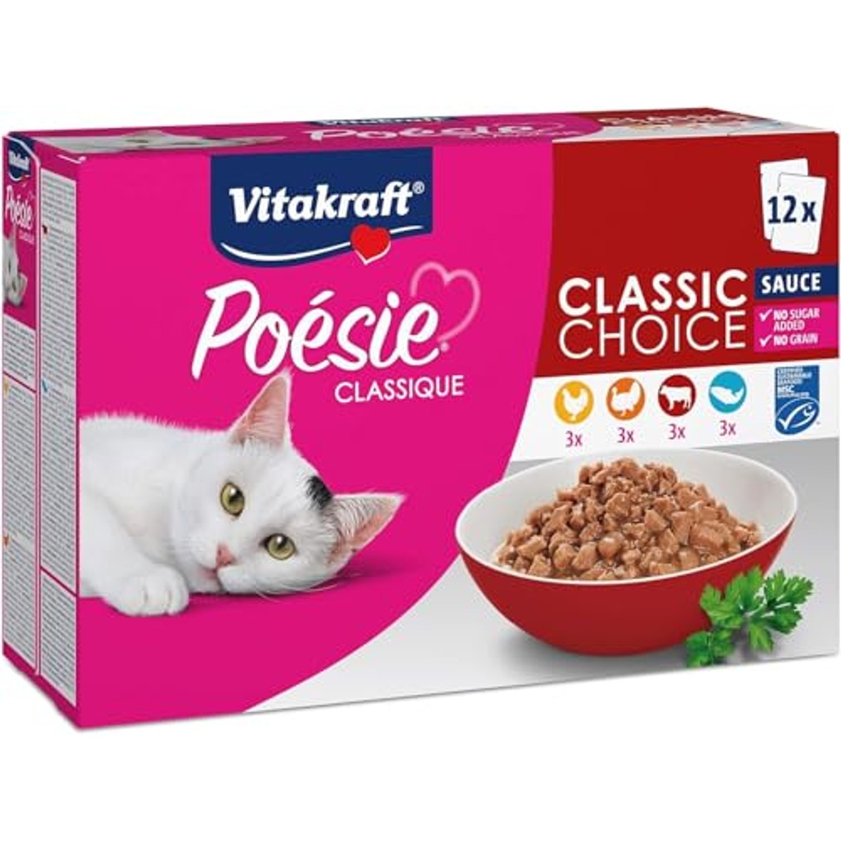 Vitakraft Poésie Classique natvoer kattenvoer gemengd 12 x 85 g - 6-pack
