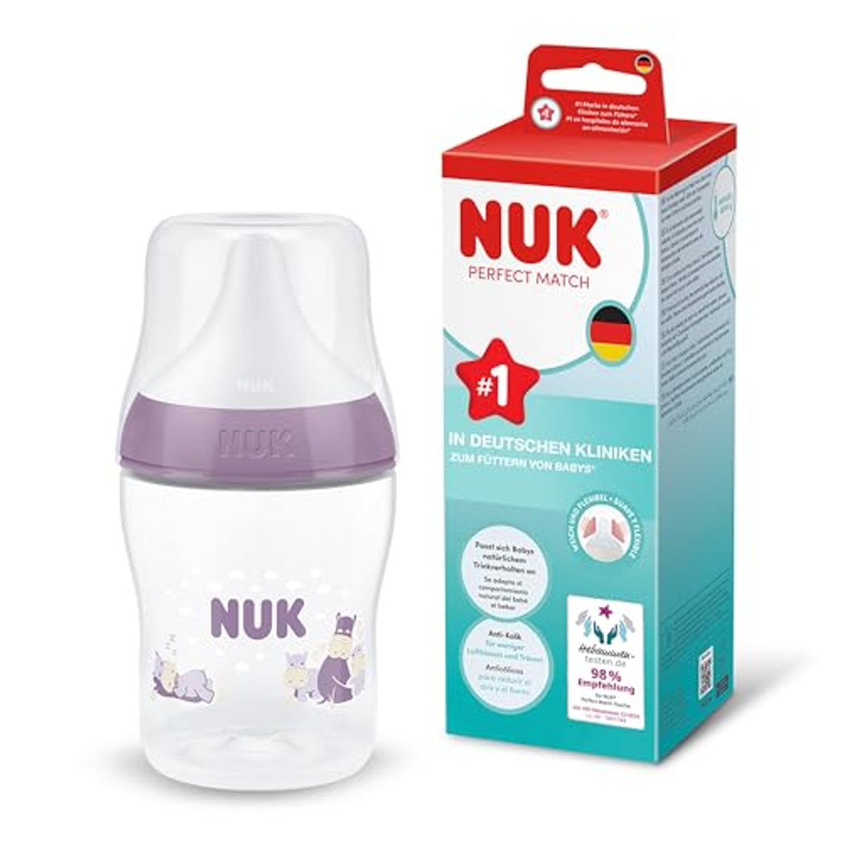 NUK Perfect Match babyfles 0+ maanden PP, 1 stuk 6 x 150 ml - Voordeelverpakking
