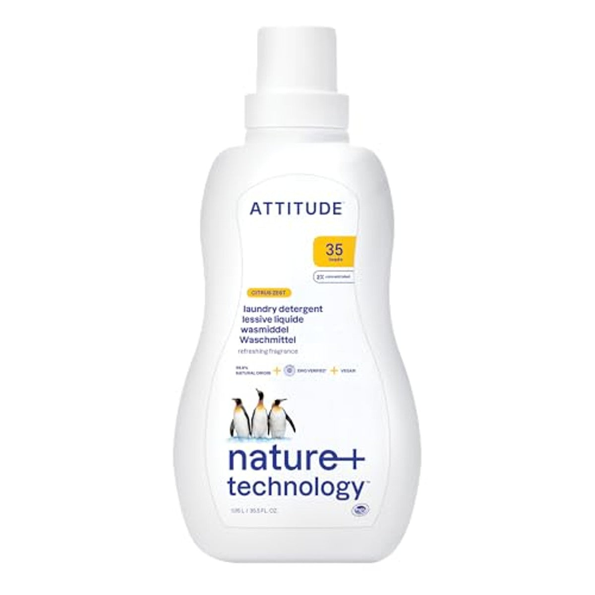 Attitude Wasmiddel Citrusschil 35 Wasbeurten 100 ml - 6-pack – foto 2