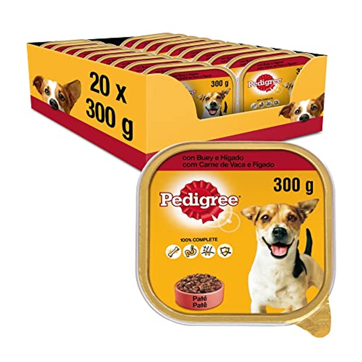Pedigree hondenvoer ossen- en leversmaak in paté 20 x 300 g - 3-pack
