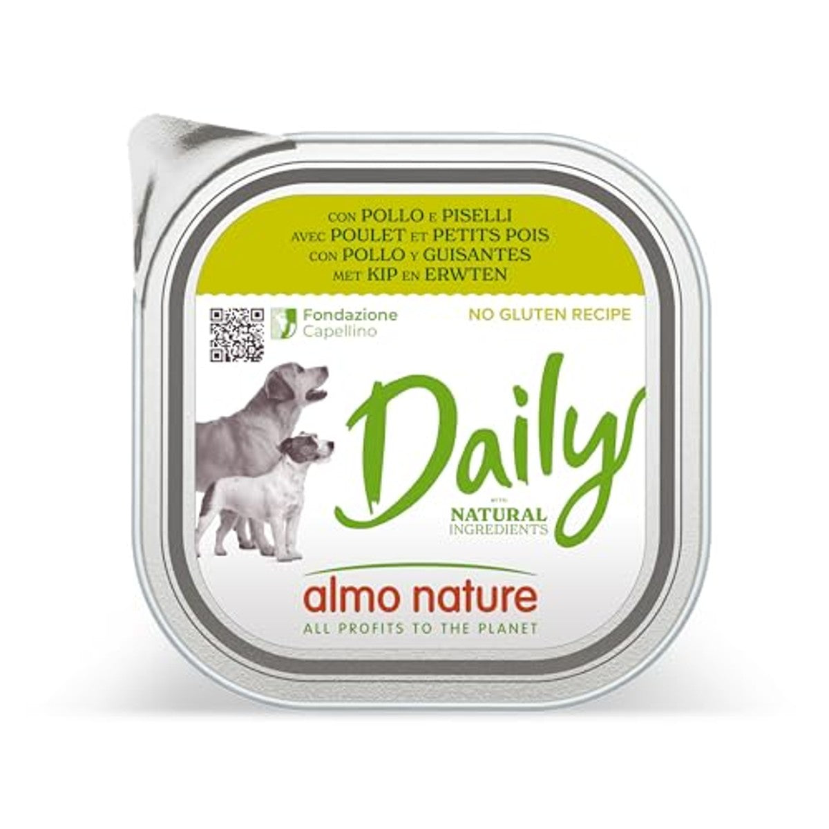 Almo Nature Daily Natvoer Hond Kip en Erwten 9 x 300 g - 6-pack