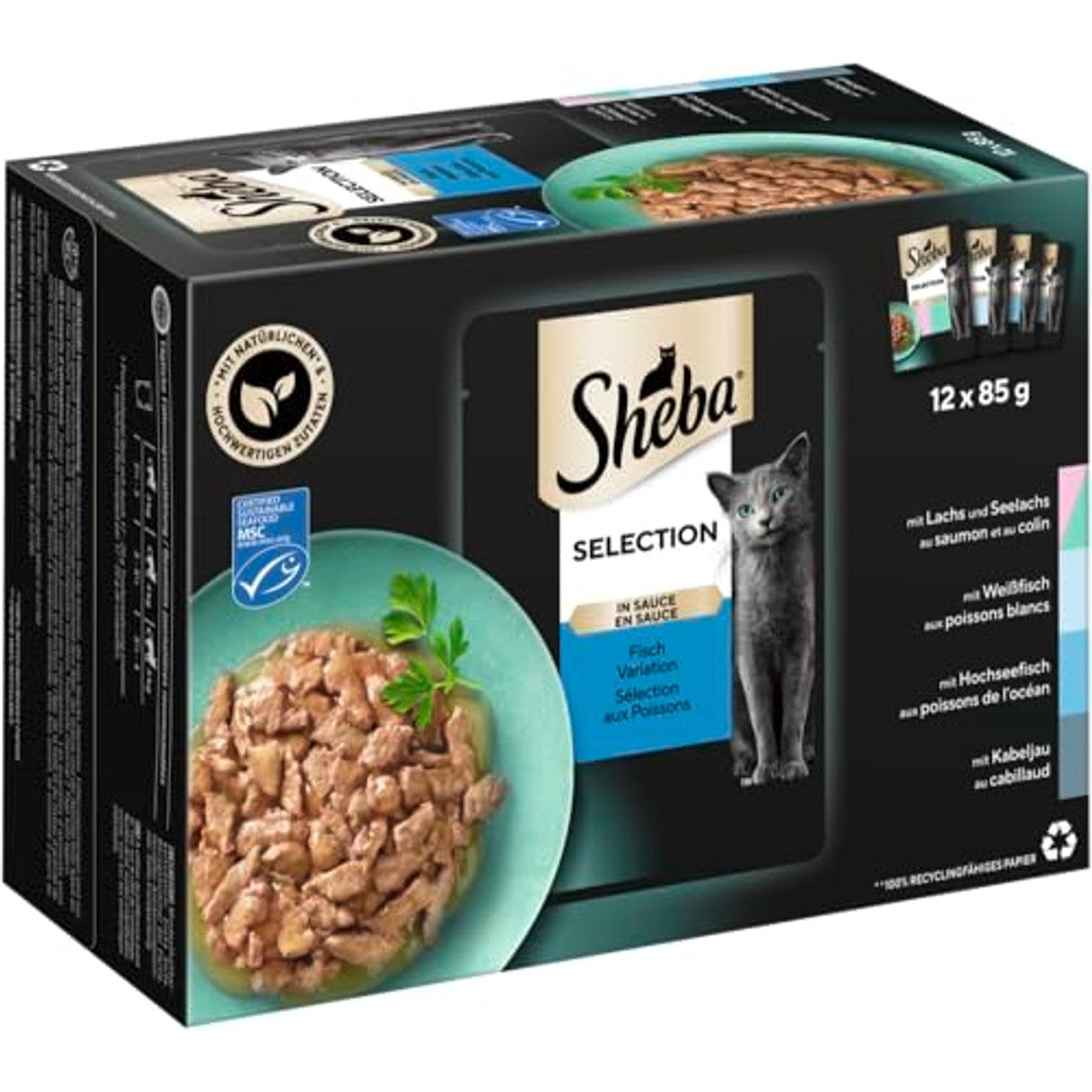 Sheba Selection natvoer kattenvoer vis variatie 12 x 85 g - 6-pack