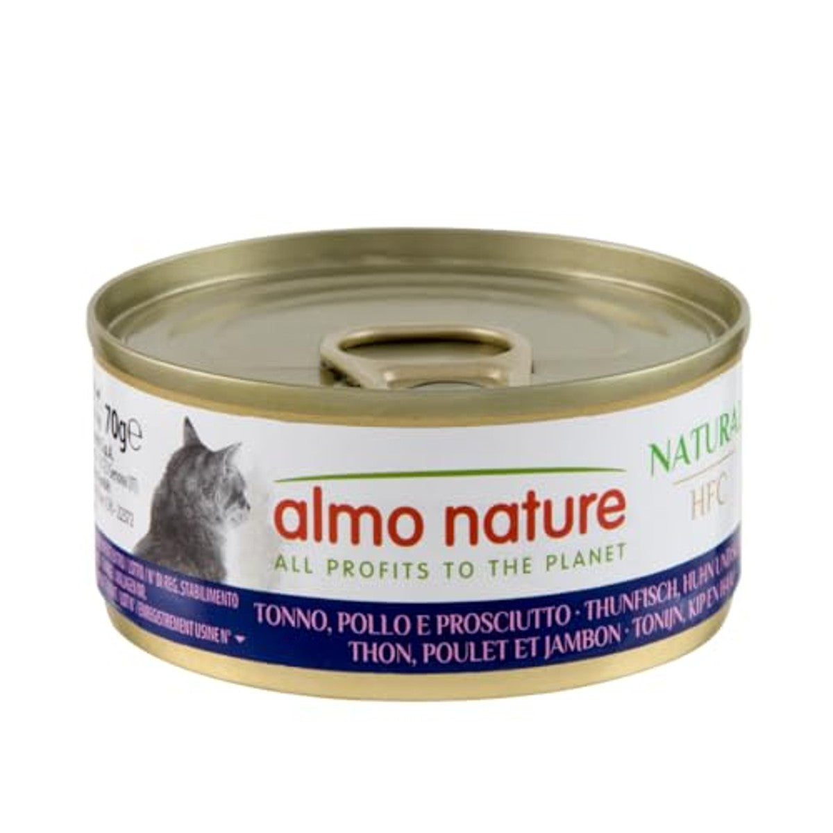 Almo Nature HFC Natural Natvoer voor Katten Tonijn, Kip en Ham 24 x 70 g - 3-pack