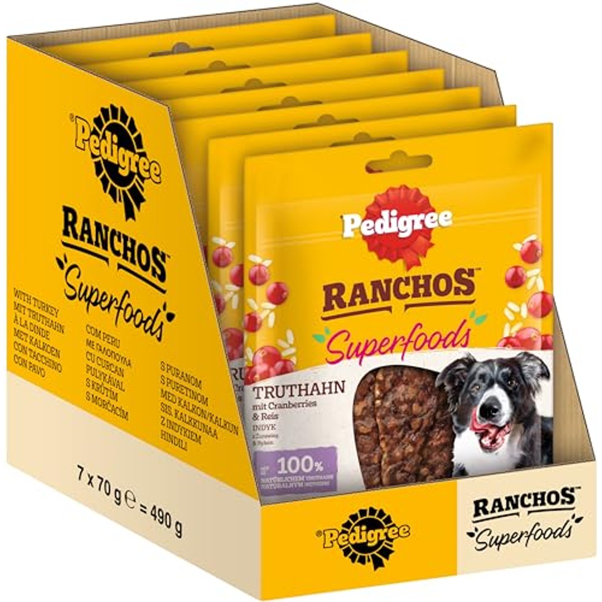 Pedigree Hondensnacks RANCHOS Superfoods met kalkoen 7x70g – Pedigree