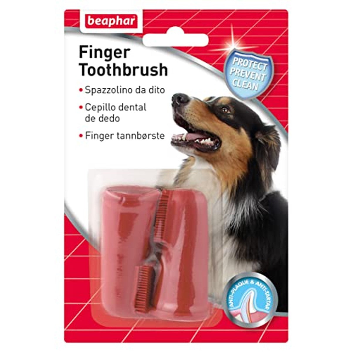 Beaphar tandenborstel hond & kat, 2 stuks, zwart - 6-pack