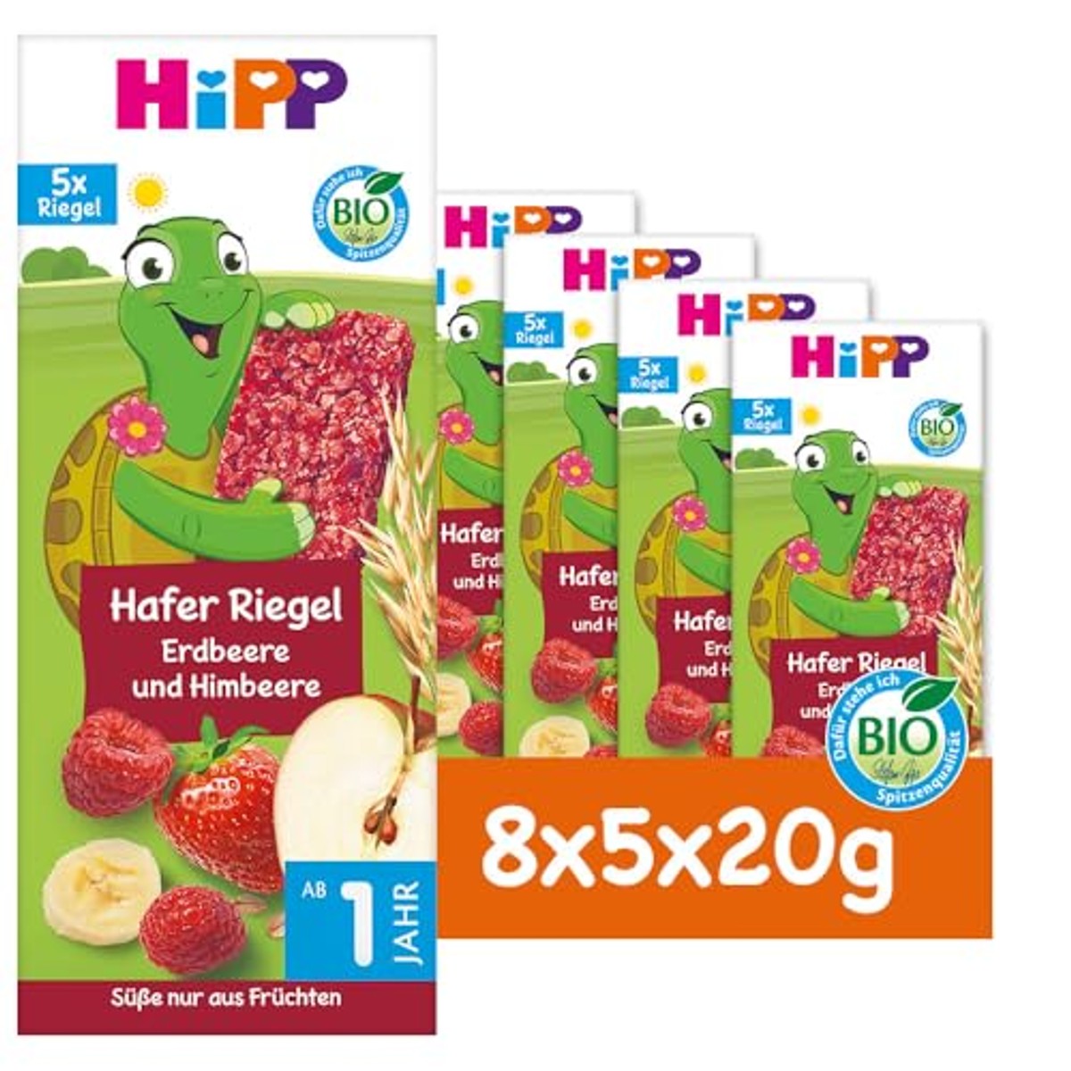 HiPP Schildpad Haverreep aardbei-framboos 6 x 40 stuks - Voordeelverpakking