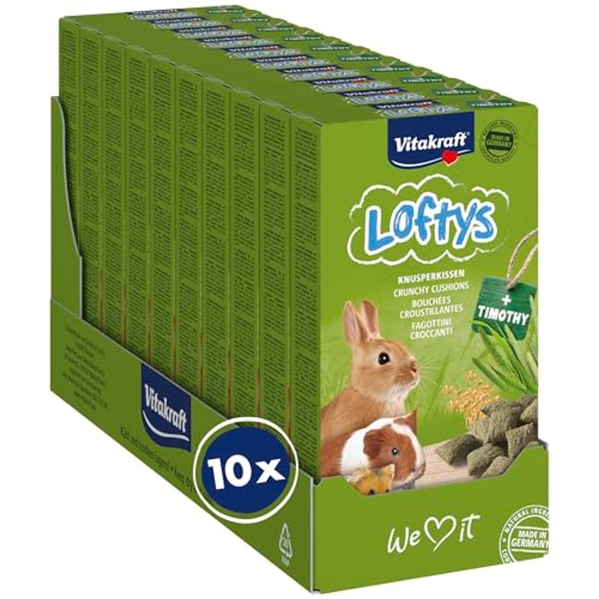 Vitakraft Loftys Knussenkussen knaagdiersnack haver 10 x 100 g - 3-pack