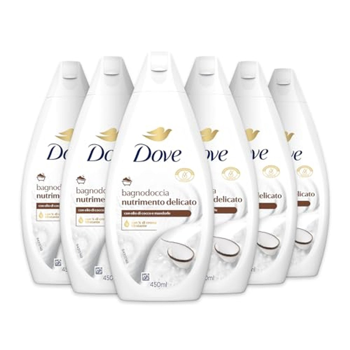 Dove Zachte voedende douchegel kokosolie 6 x 450 ml – Dove