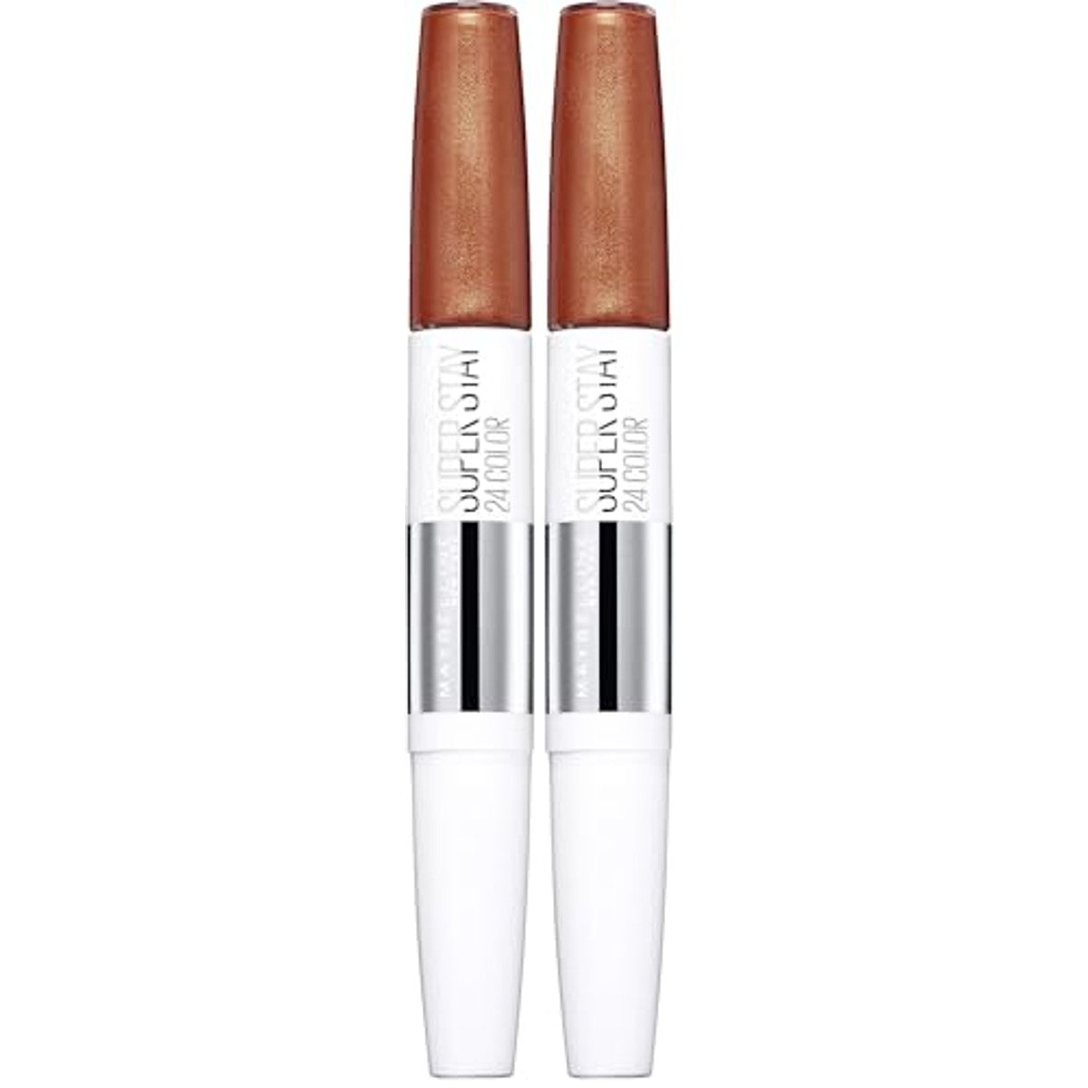 Maybelline New York Super Stay 24H Lippenstift, vloeibaar en duurzaam, nr. 444 Cosmic Coral, 5 g (verpakking van 2) – MAYBELLINE
