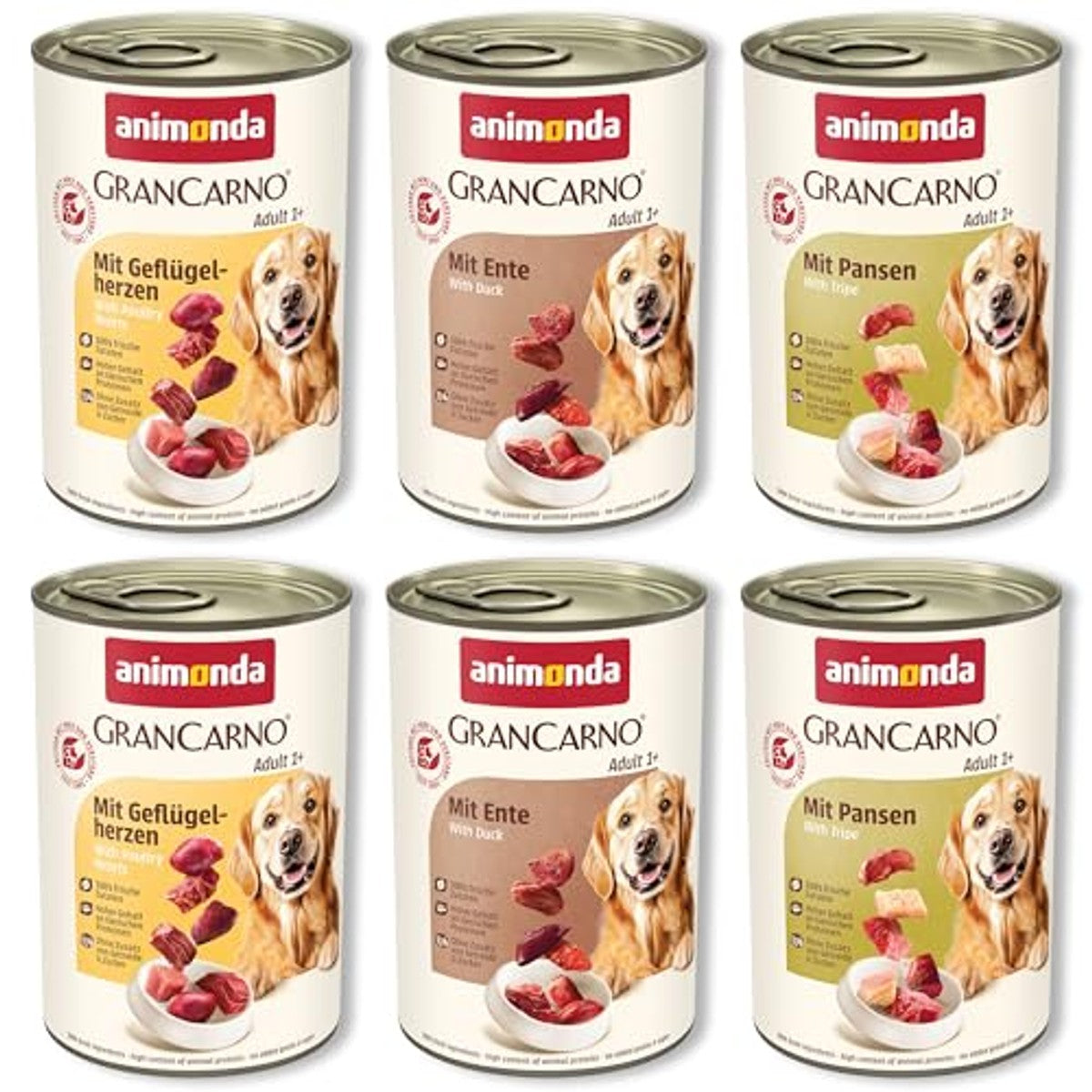 Grancarno Adult natvoer hondenvoer 6 x 400 g - 6-pack