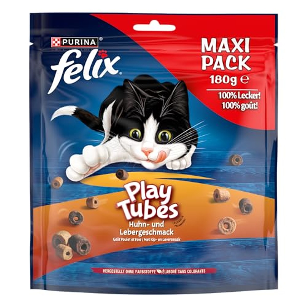 FELIX Play Tubes kattensnack kip- en leversmaak 5 x 180 g – Felix