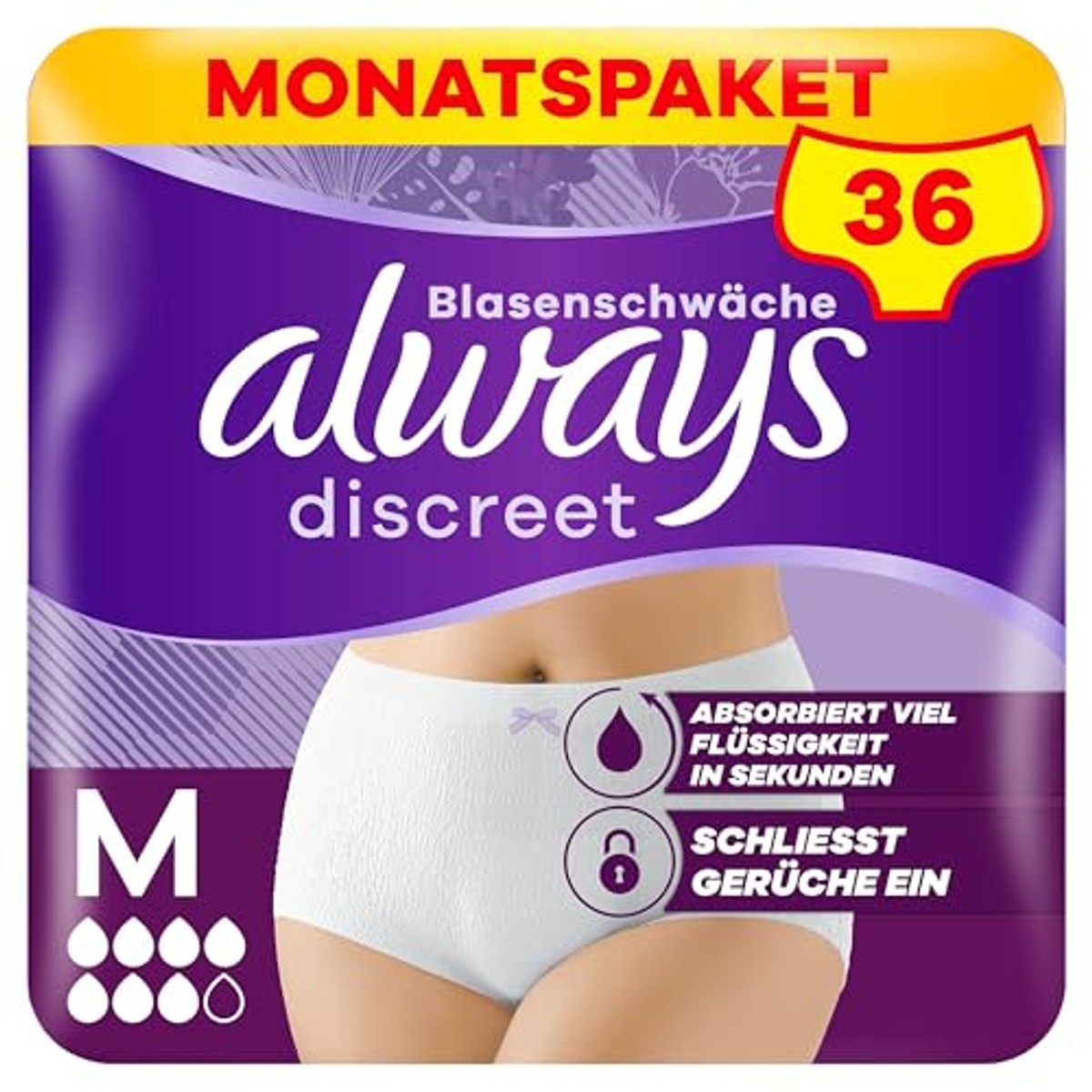 Always Discreet Slipje Plus M 36 slipjes, 4 x 9 stuks – Always Discreet