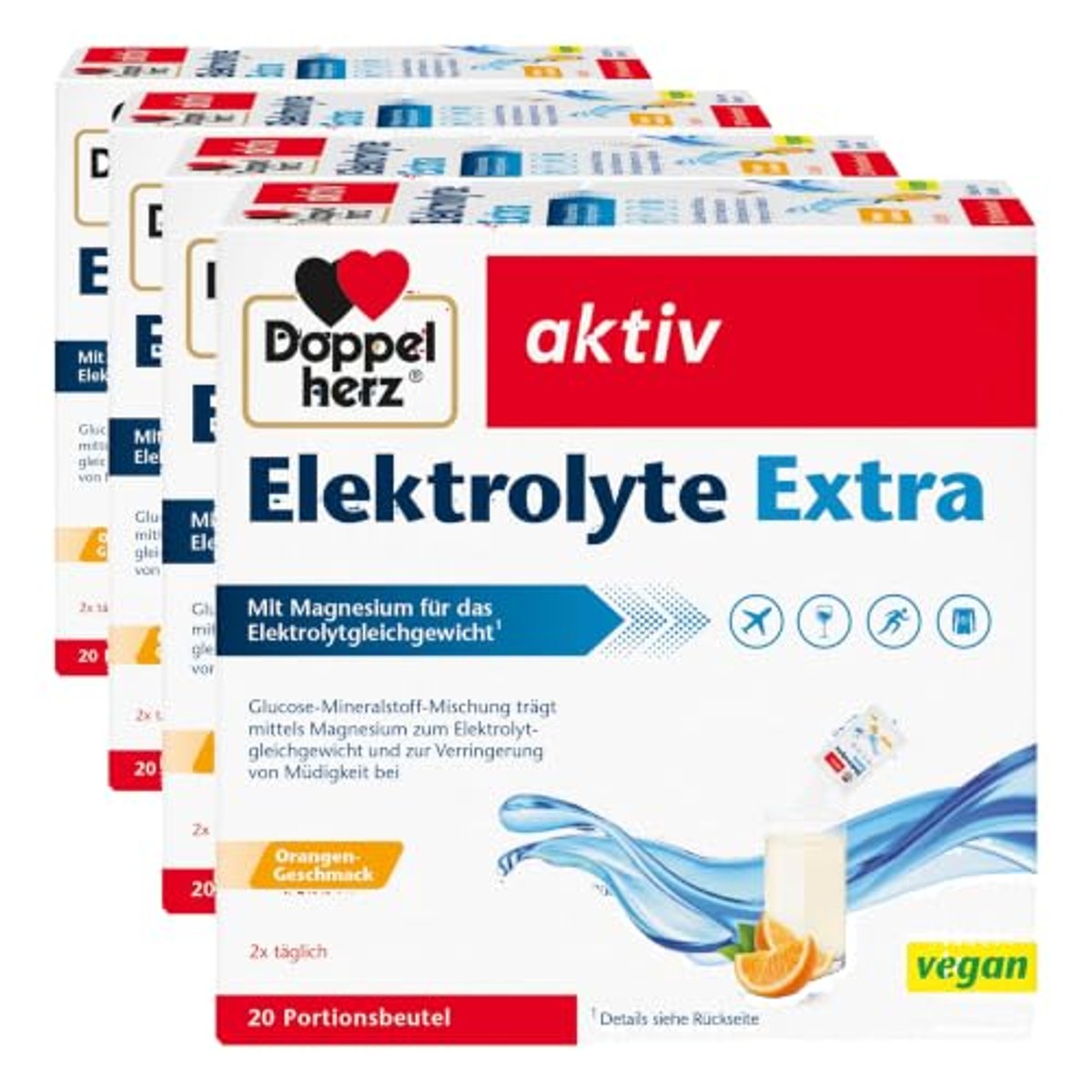 Doppelherz Elektrolyten Extra Sinaasappel 4 x 20 Portiezakjes - 3-pack