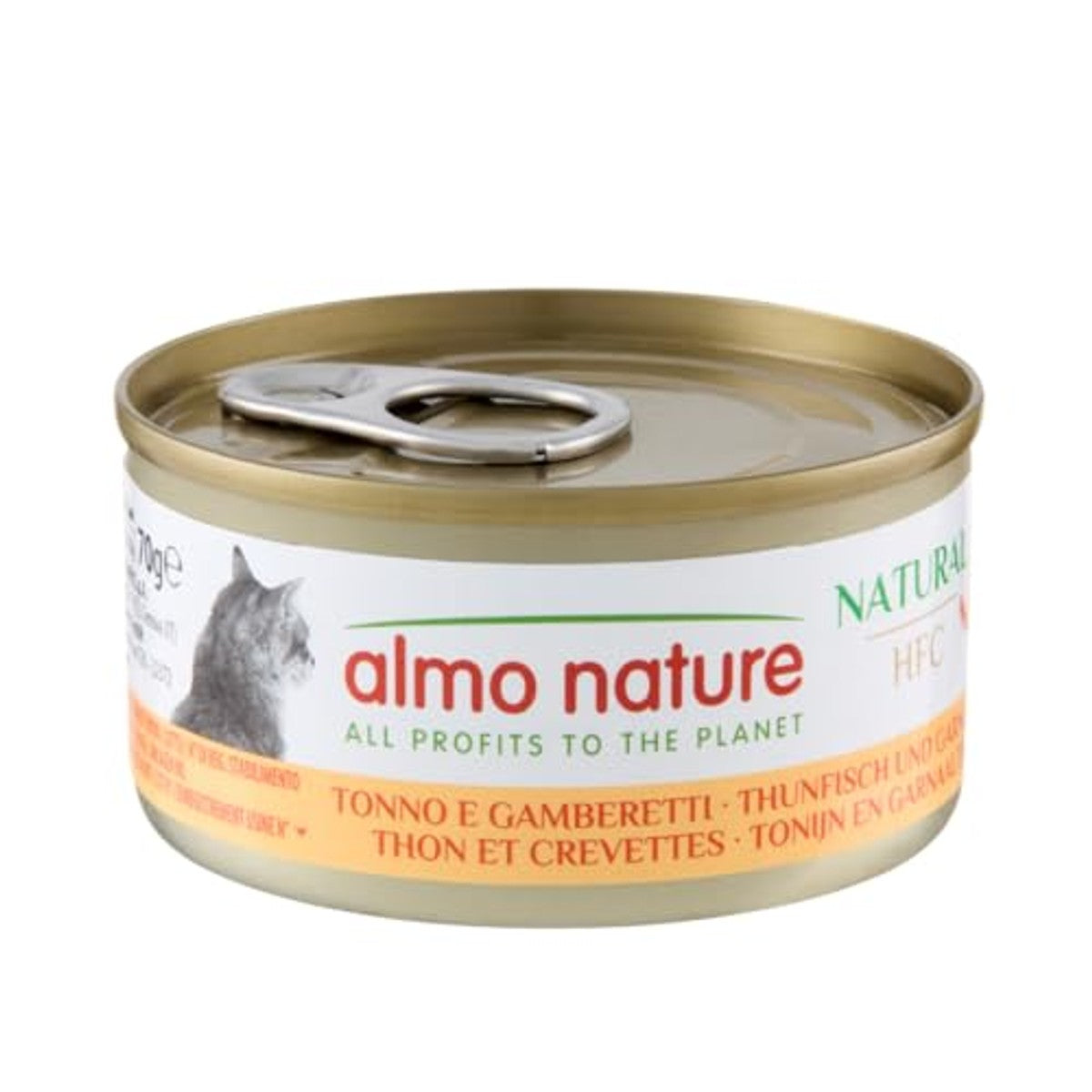 Almo Nature HFC Natural Katzenfutter nass -Thunfisch und Garnelen 24er Pack (24 x 70g) – almo nature