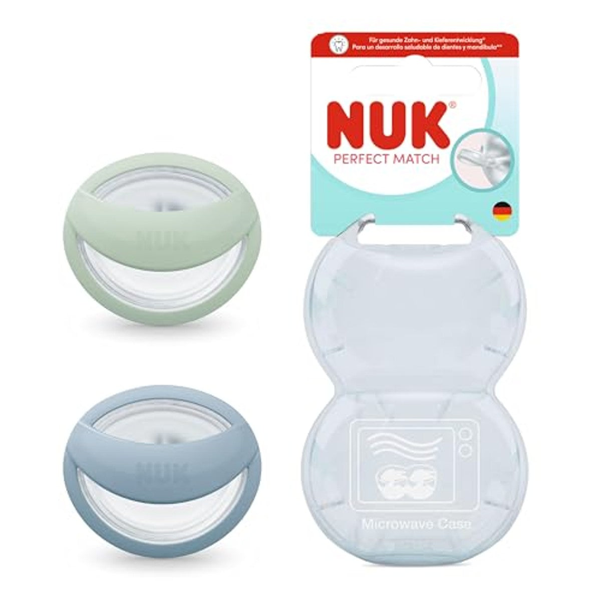 NUK Perfect Match Fopspeen 0-6 maanden Groen/Blauw 2 stuks – NUK