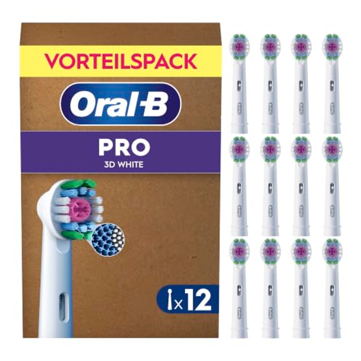 Oral-B Pro 3DWhite opzetborstels 3 x 12 stuks - Voordeelverpakking