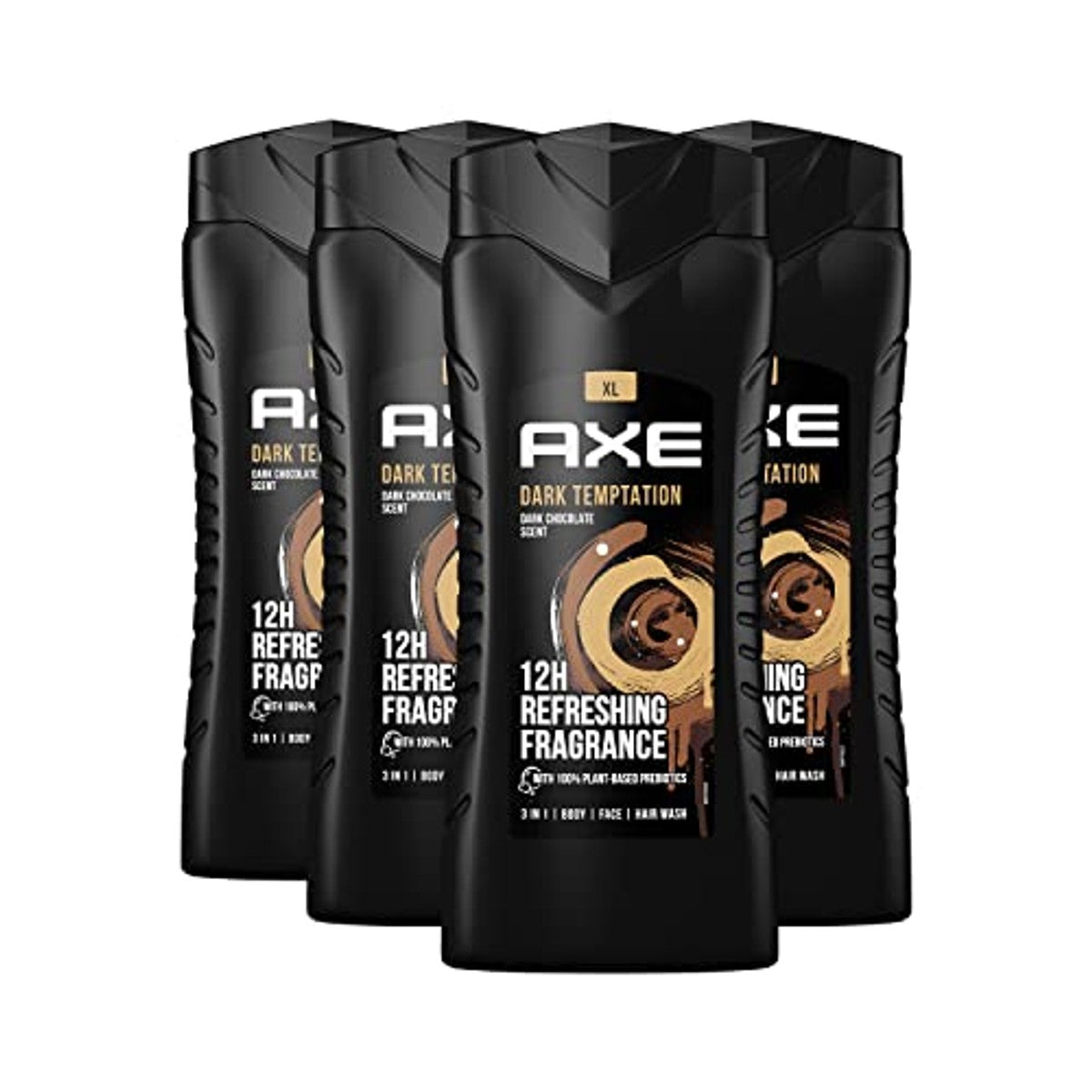 Axe Dark Temptation XL 3-in-1 douchegel & shampoo 400 ml, 4 stuks – Axe