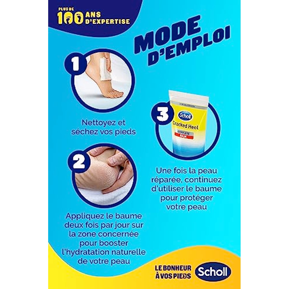 Dr. Scholl's Voetcrème tegen spleten 24h 3 x 60 ml - Voordeelverpakking