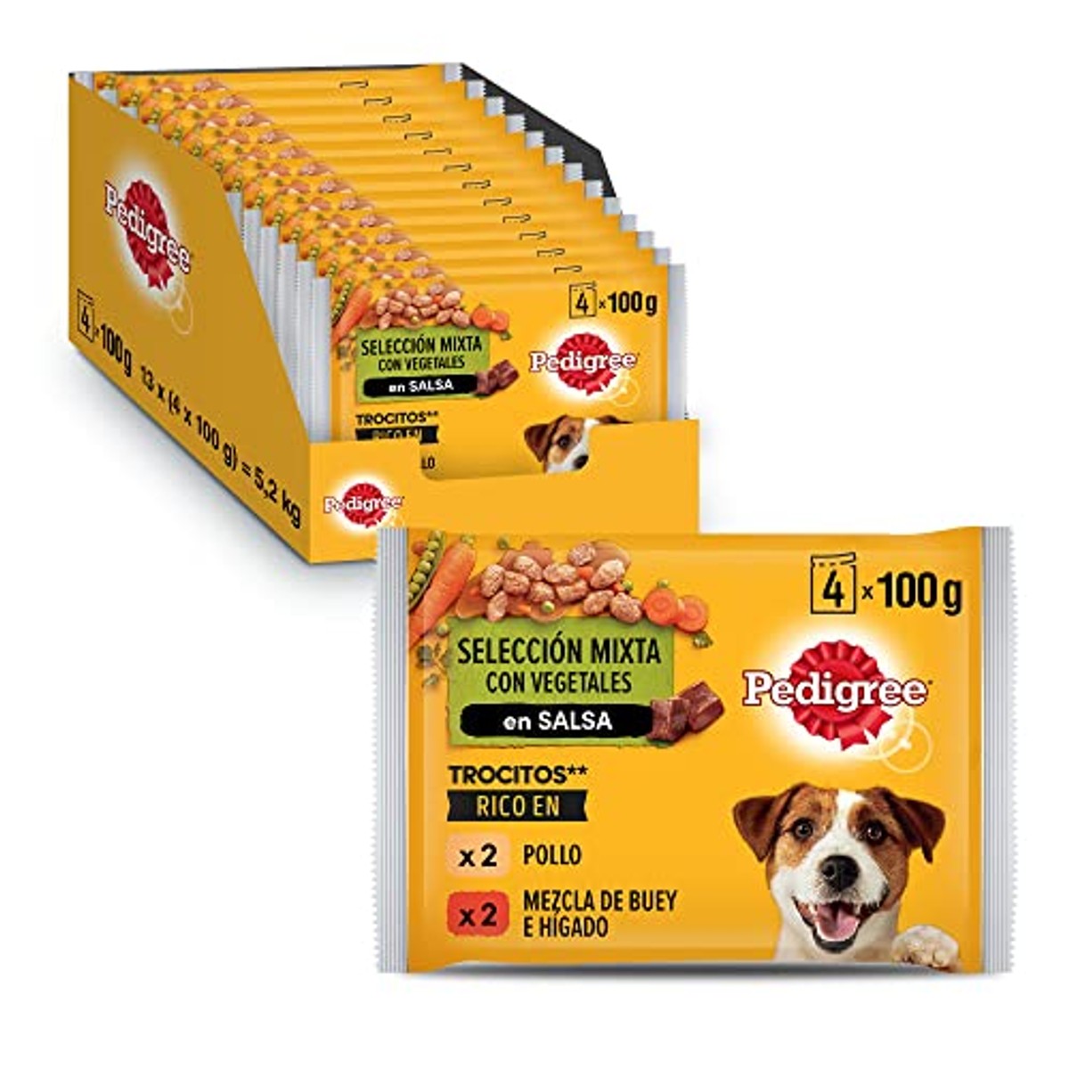 Pedigree hondenvoer kip en rund met groenten in jus 13 x 4 x 100 g - 3-pack