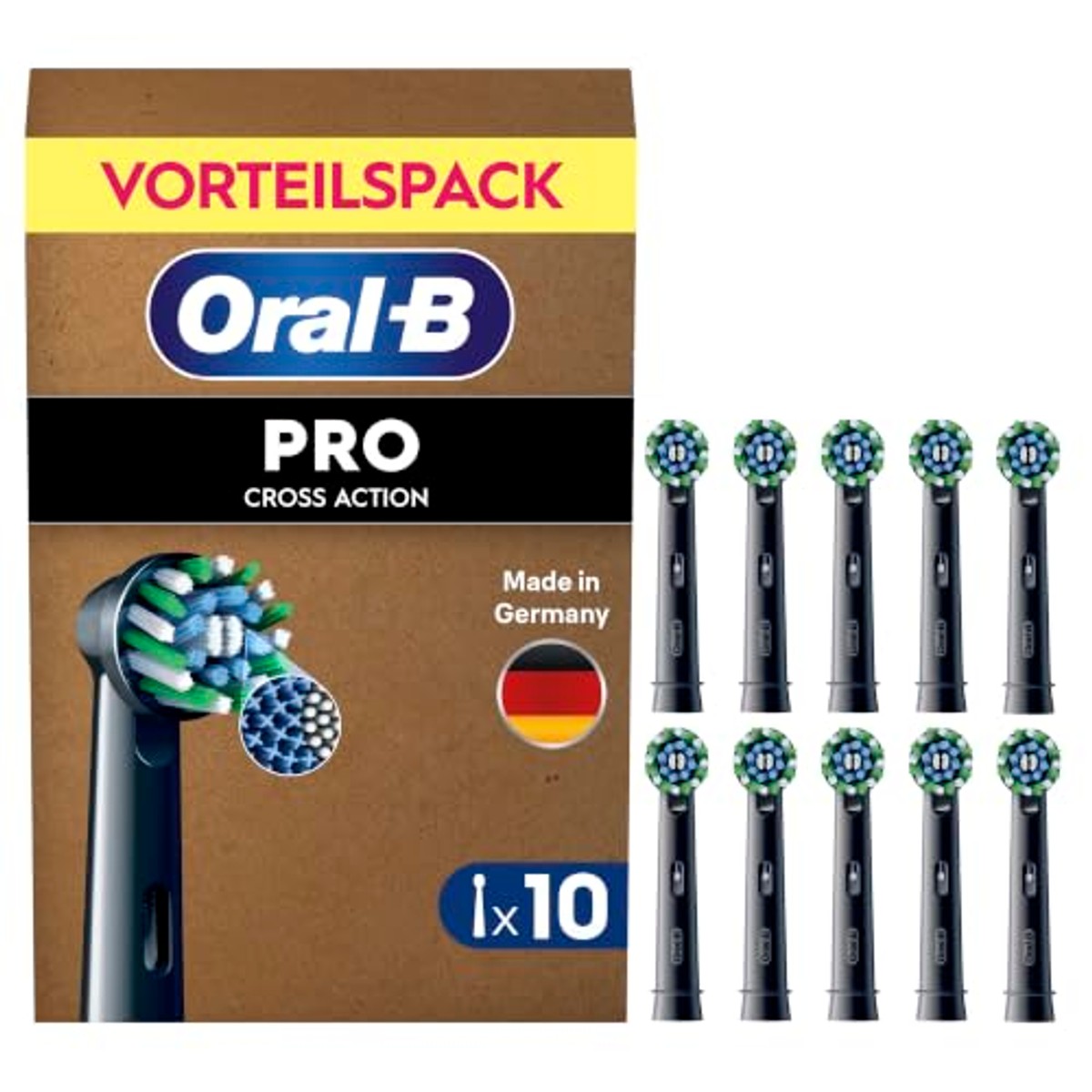 Oral-B PRO CrossAction opzetborstels zwart 10 stuks – Oral-B