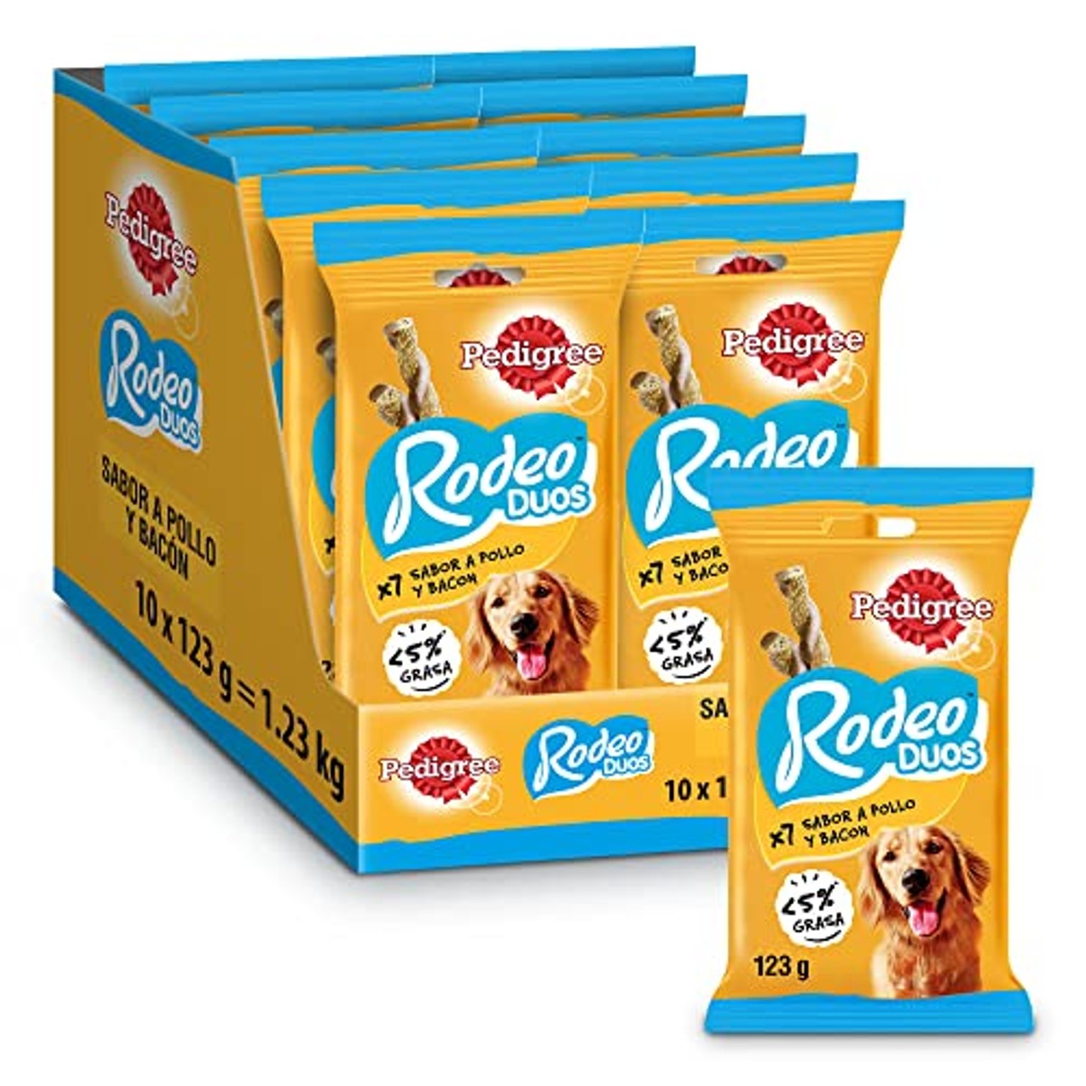 Pedigree Rodeo Ropper hondensnack kip en spek 10 x 123 g - 3-pack