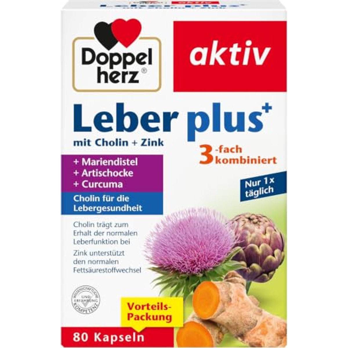 Doppelherz Lever Plus met Mariedistel en Artisjok 80 Capsules - 3-pack