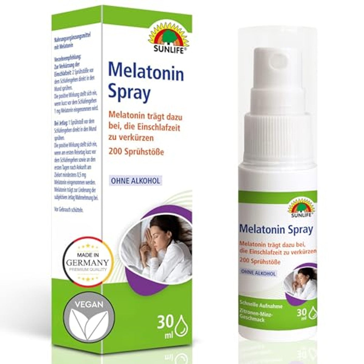 Sunlife Melatoninespray Hoge Dosis Veganistisch 200 Spuiten - 3-pack