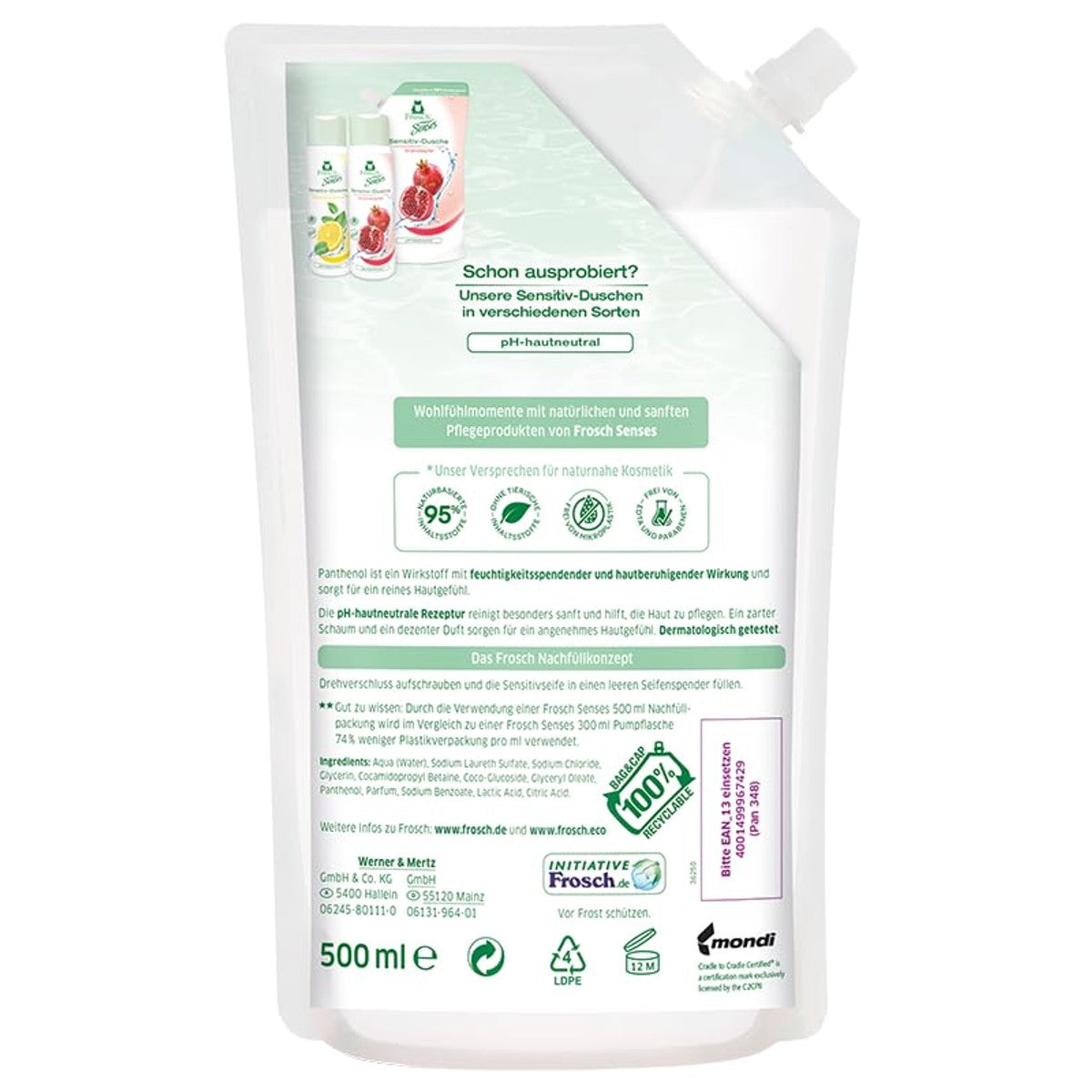 FROSCH Senses Sensitive Zeep Panthenol 500ml – FROSCH