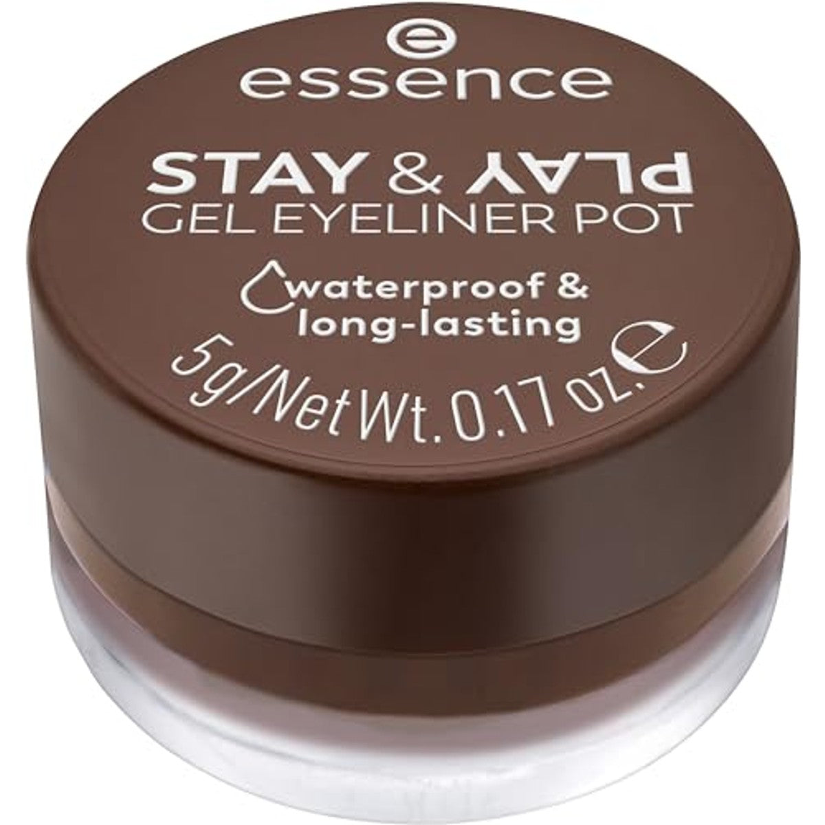 Essence Stay & Play Gel Eyeliner Pot, nr. 02, langdurig, sterk gepigmenteerd, wisvast, kleurintensief, mat, veganistisch, waterbestendig, zonder microplasticdeeltjes, nanodeeltjes vrij, per stuk – Essence Cosmetics