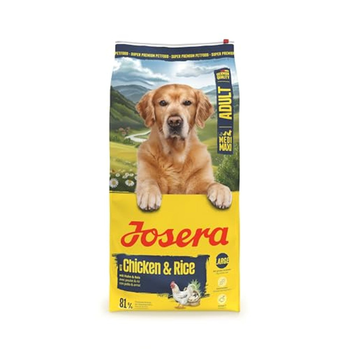 JOSERA Kip en rijst (12,5 kg) | droogvoer voor grote volwassen honden – Josera