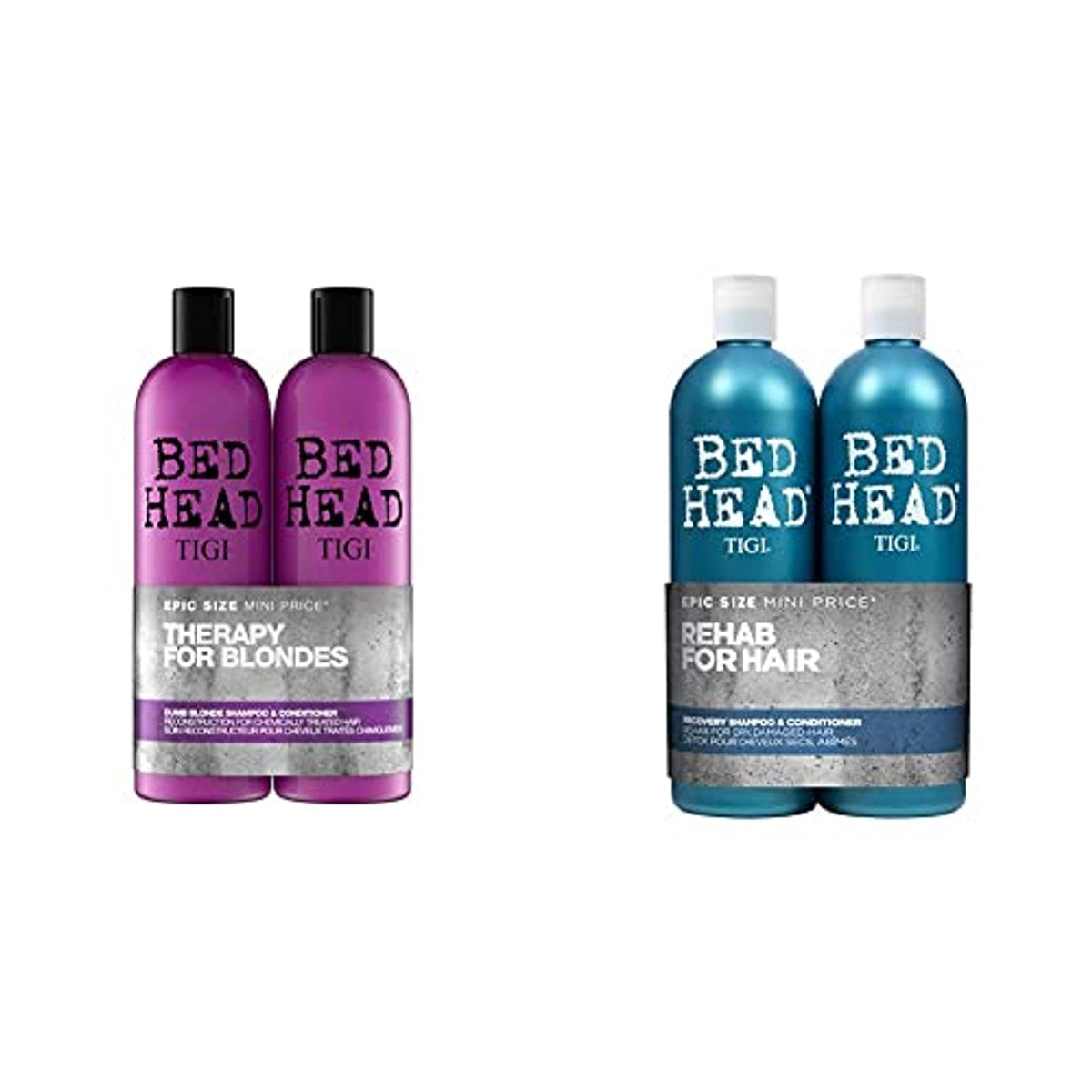 TIGI Bed Head Dumb Blonde Shampoo en Conditioner voor Blond Haar 750 ml 2 Stuks & Urban Antidotes Recovery Shampoo en Conditioner voor Droog Haar 750 ml 2 Stuks - 6-pack
