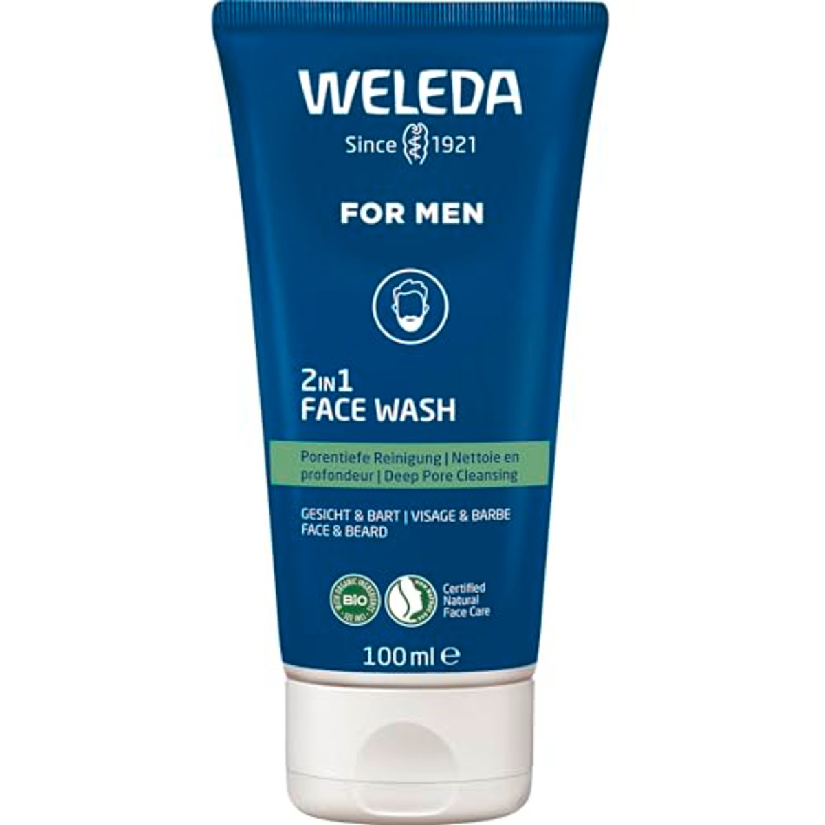 Weleda for Men 2-in-1 Wasgel voor Gezicht en Baard 100 ml - 6-pack