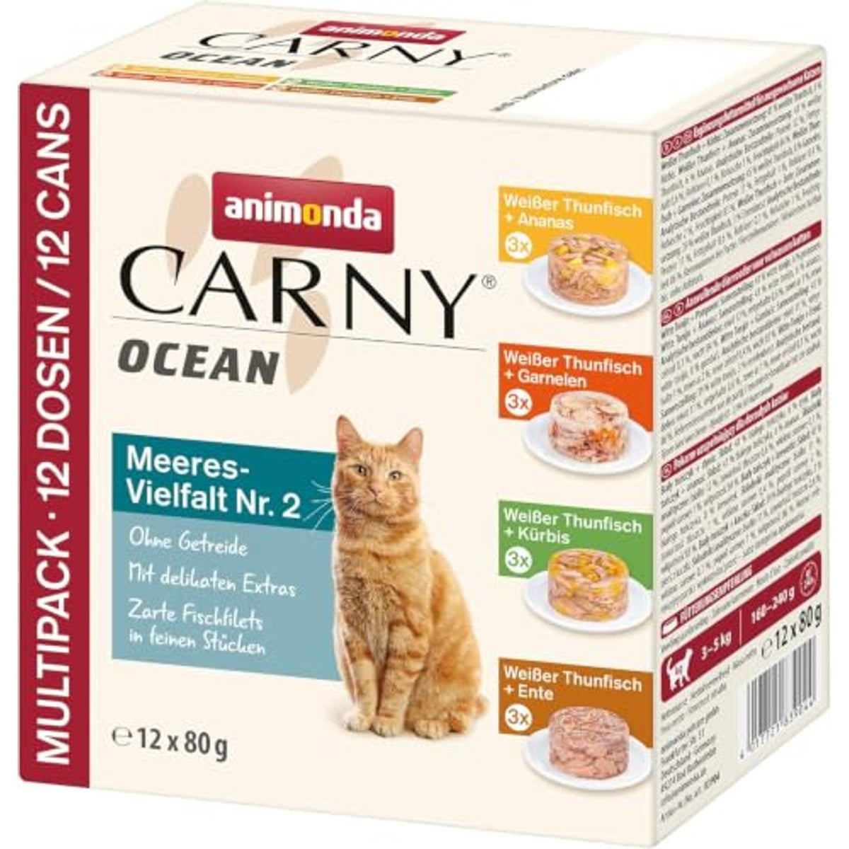 animonda Carny Ocean natvoer kattenvoer zeediversiteit 12 x 80 g - 3-pack