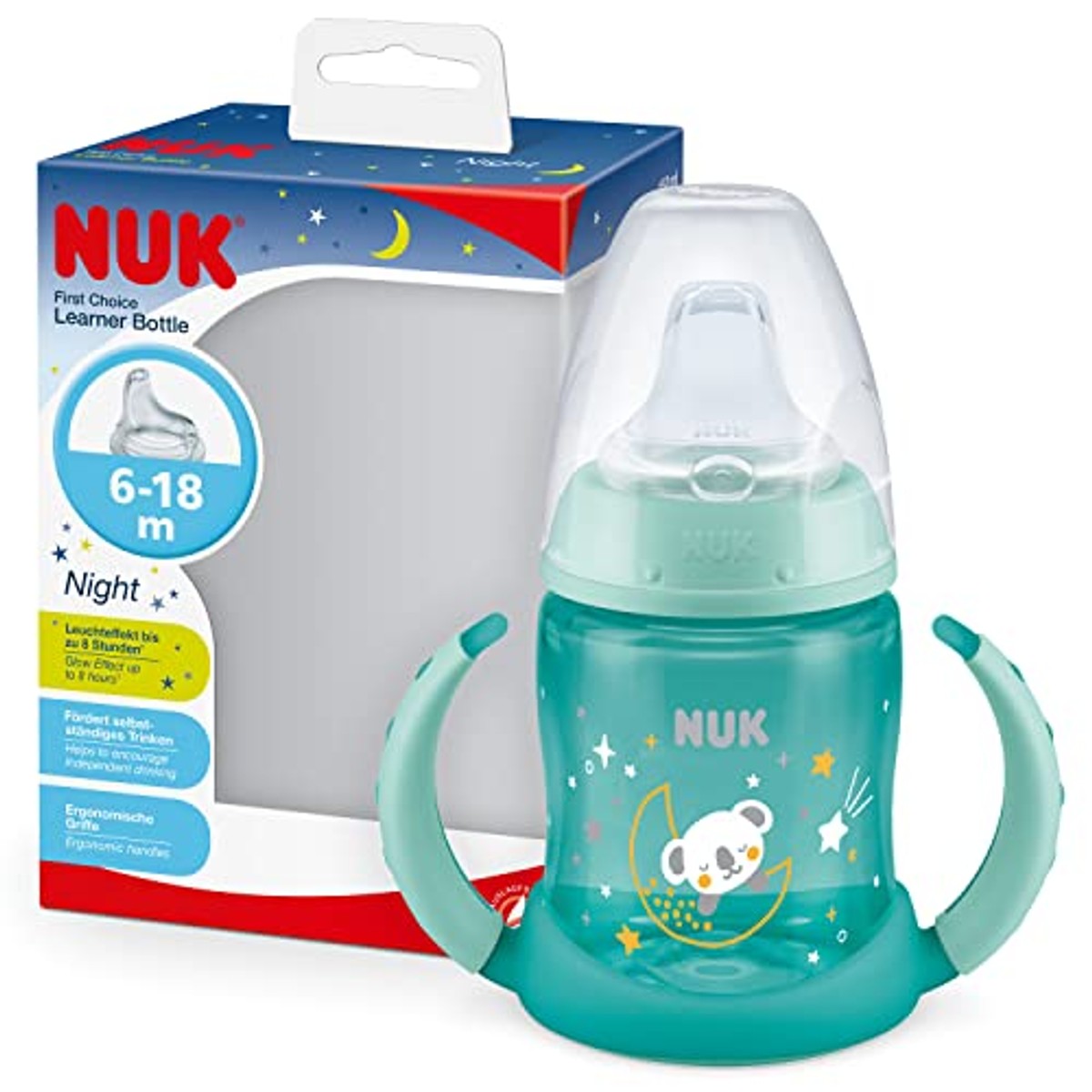 NUK First Choice Drinkbeker Night Koala turquoise 3 x 150 ml - Voordeelverpakking