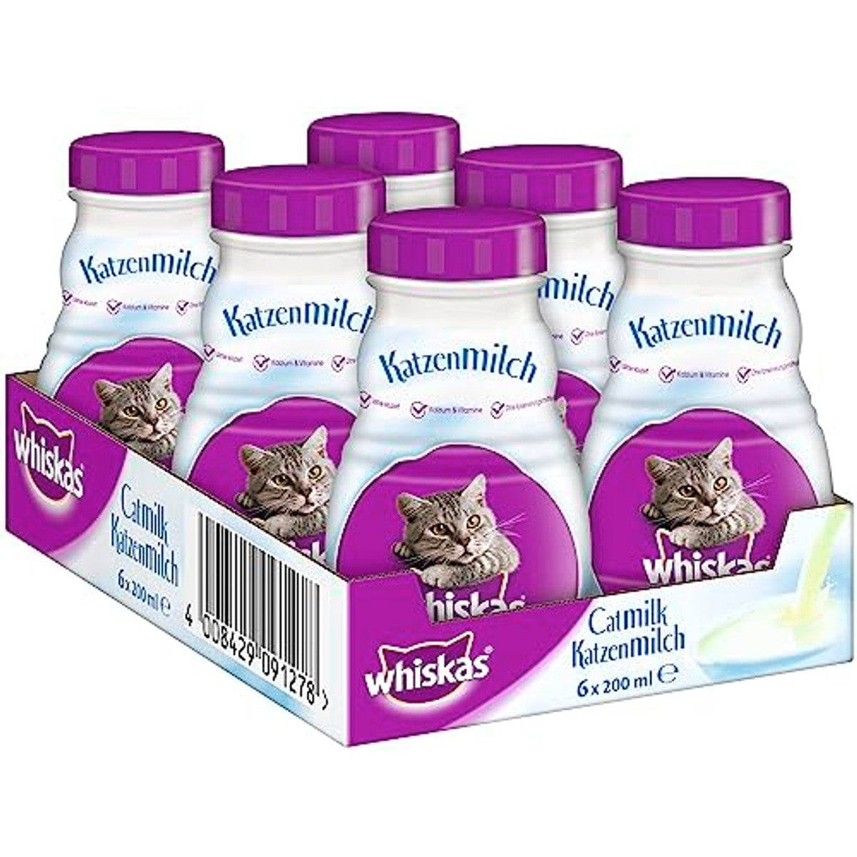 Whiskas Kattenmelk kattensnack 6 x 200 ml - 6-pack
