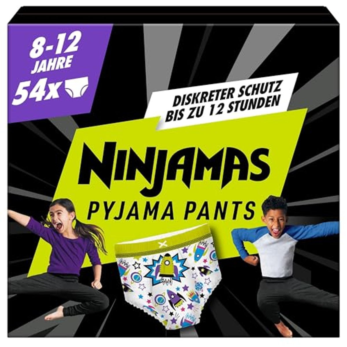 Ninjamas Pyjamabroek ruimteschip, 54 pyjamabroeken, 8 jaar, 27-43 kg – Ninjamas