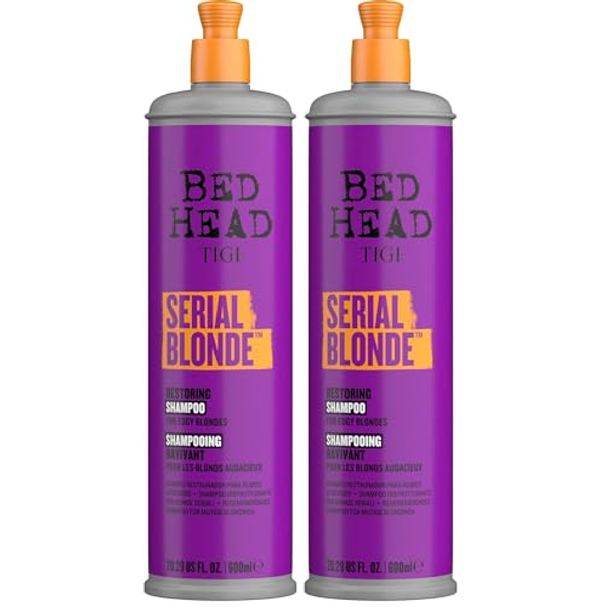 Bed Head by TIGI Serial Blonde Shampoo voor beschadigd blond haar, 600 ml Tropical (verpakking van 2) – TIGI