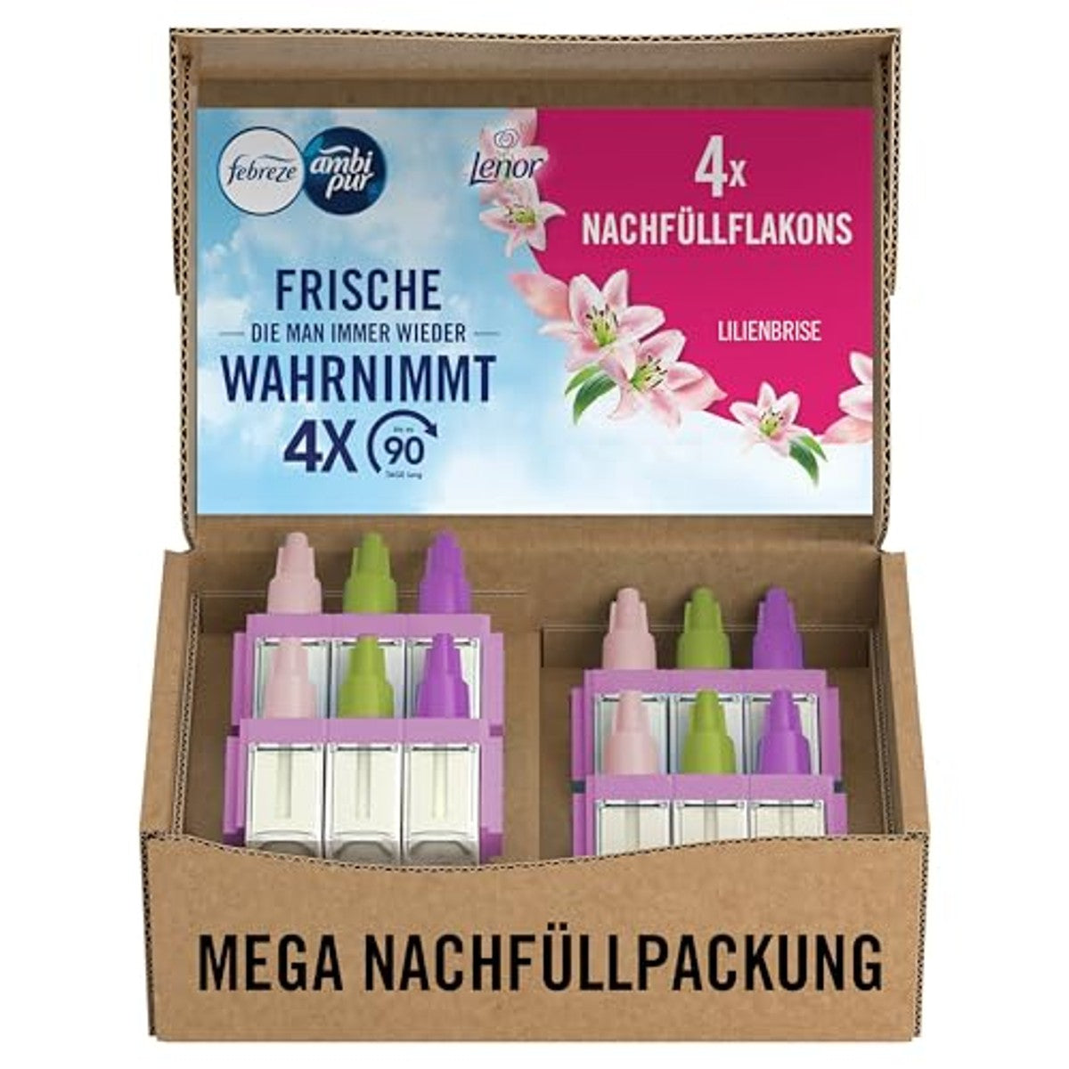 Febreze 3Volution Lelienbrise 4 x navulflesjes - 6-pack
