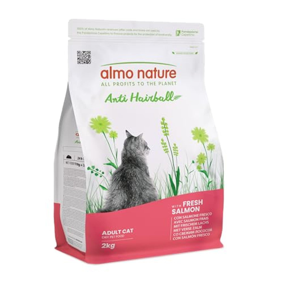 Almo Nature Anti-hairball Droogvoer voor Katten Verse Zalm 2 kg - 6-pack